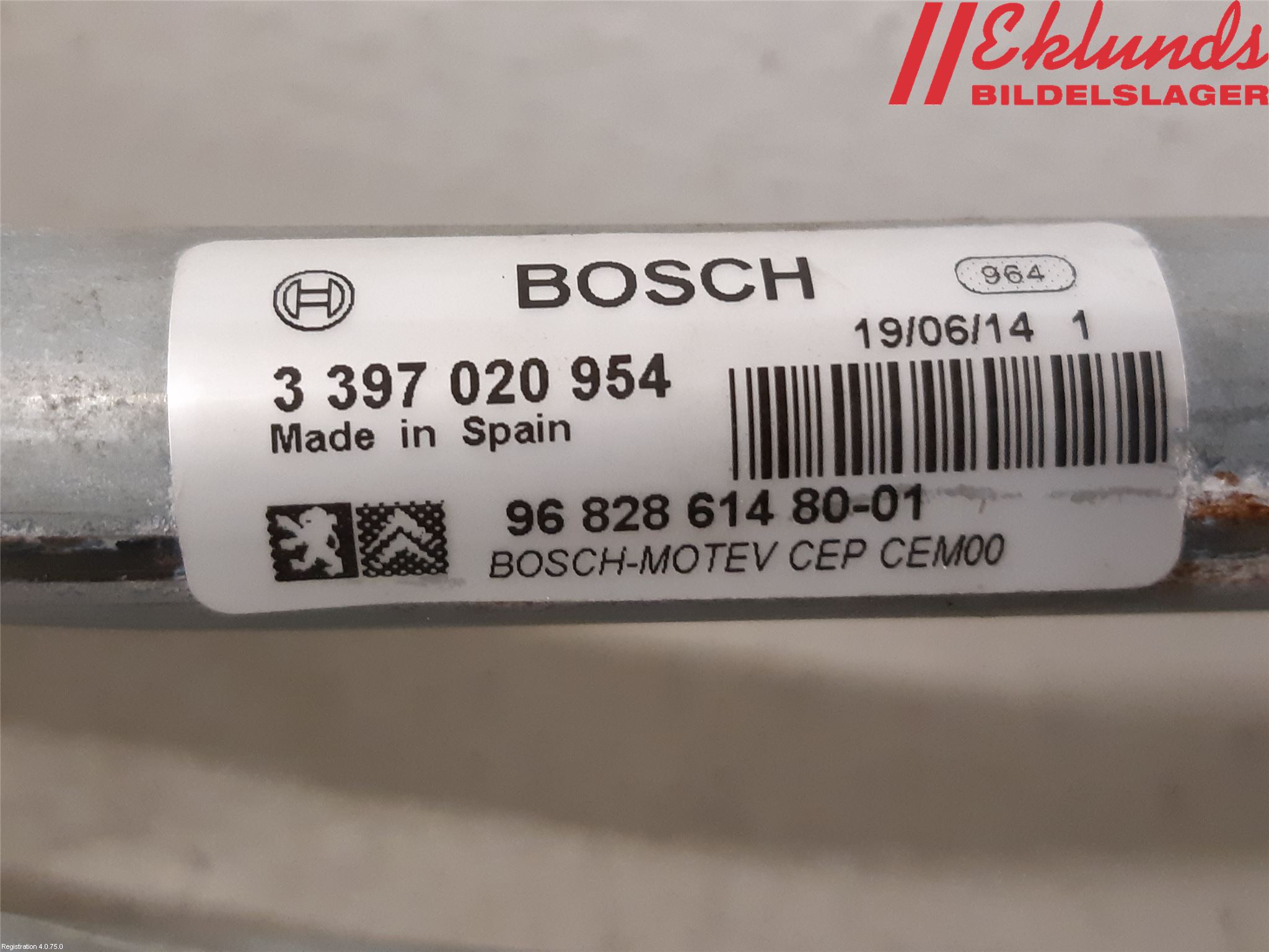 Citroen BERLINGO 08-18 Torkarmekanism Vindruta