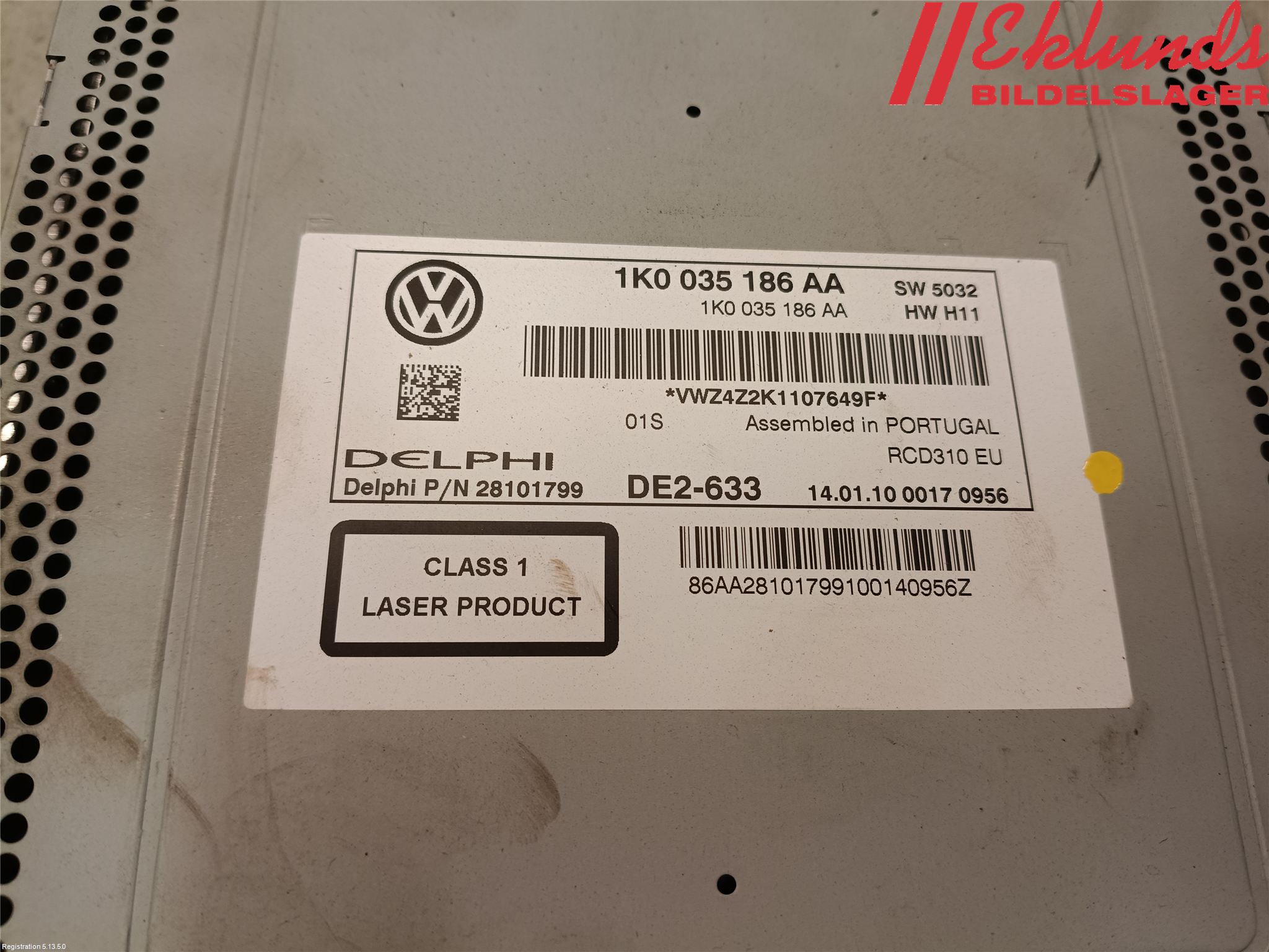 Volkswagen VW GOLF VI 09-13 Cd Radio - Multimediapanel