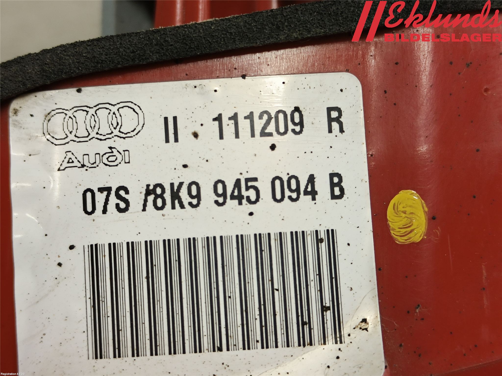 Audi A4/S4 08-11 Bakljus Lucka Hö