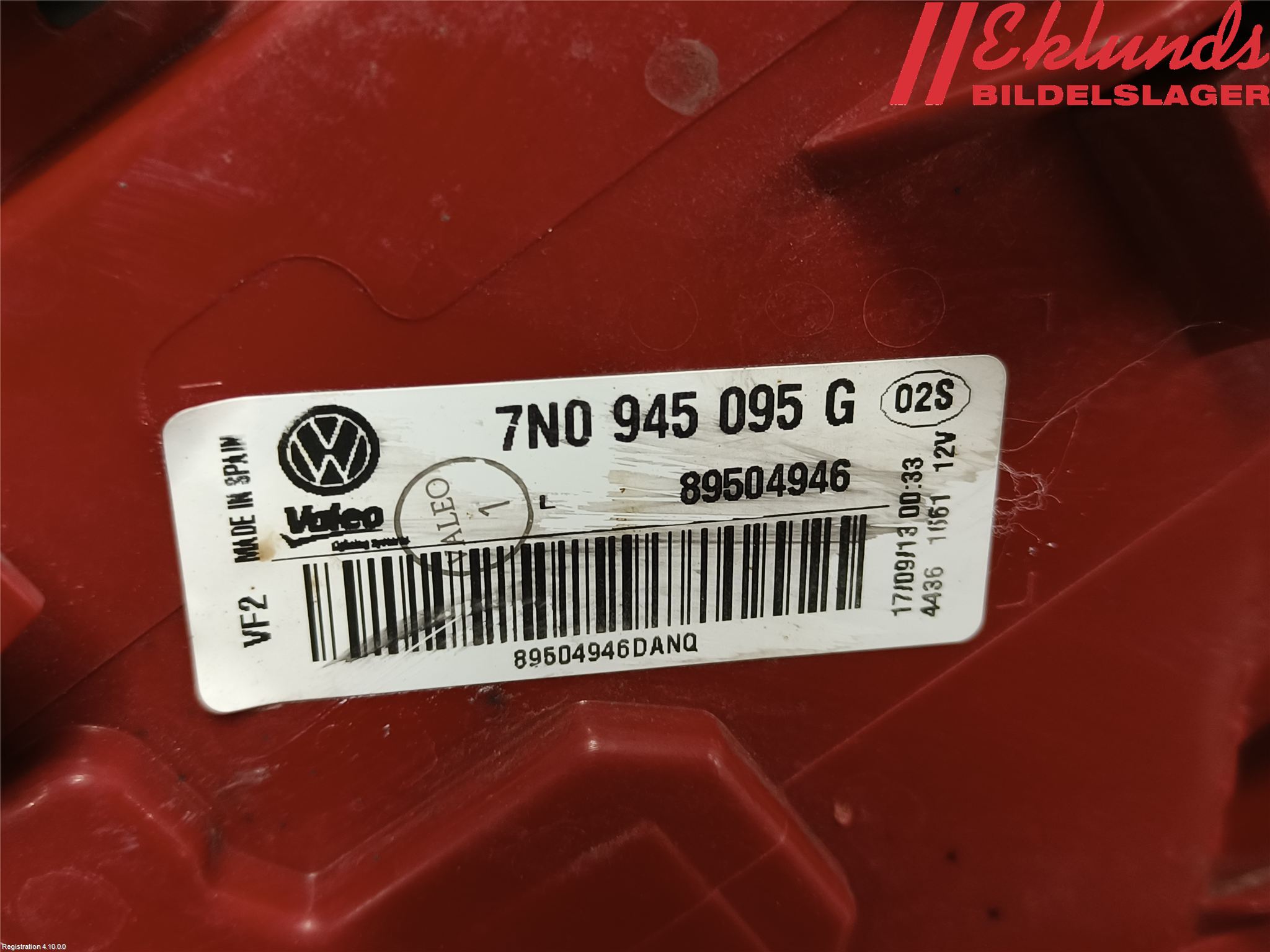 Volkswagen VW SHARAN 11- Bakljus Vänster