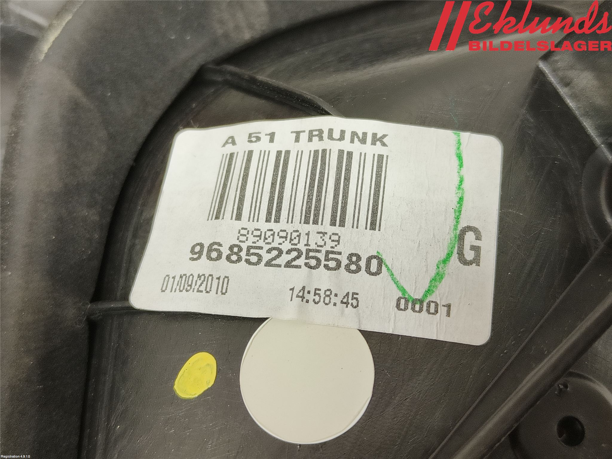 Citroen C3 10-17 Bakljus Lucka Vä