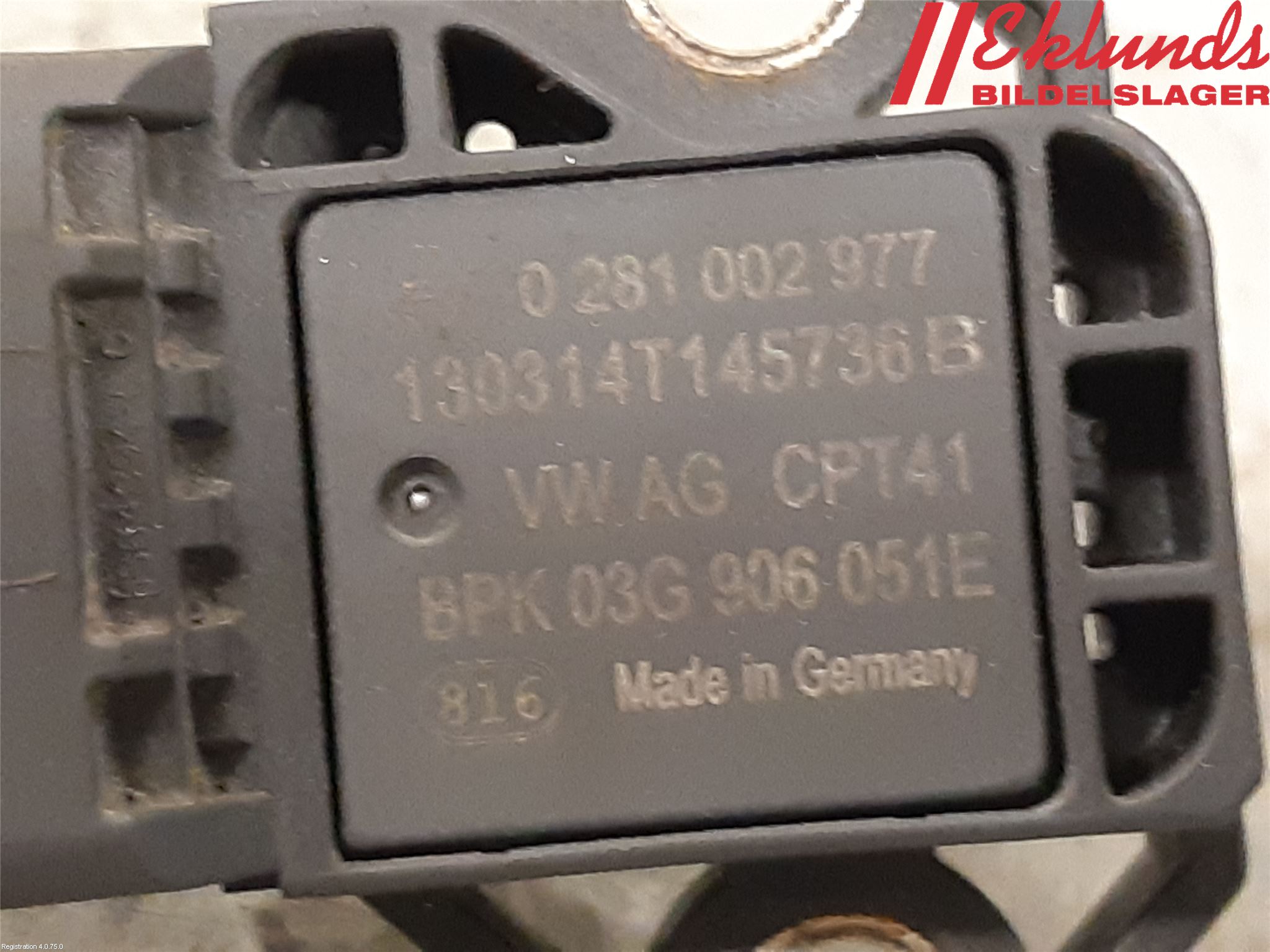 Volkswagen VW TOURAN 10-15 Givare Laddluftstryck