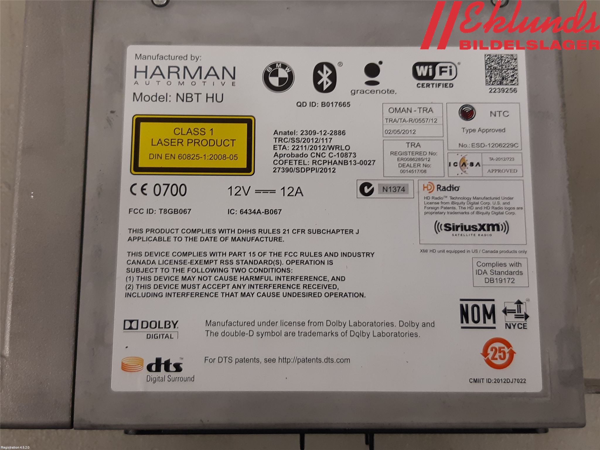 BMW X3 F25 10-17 Cd Radio - Multimediapanel