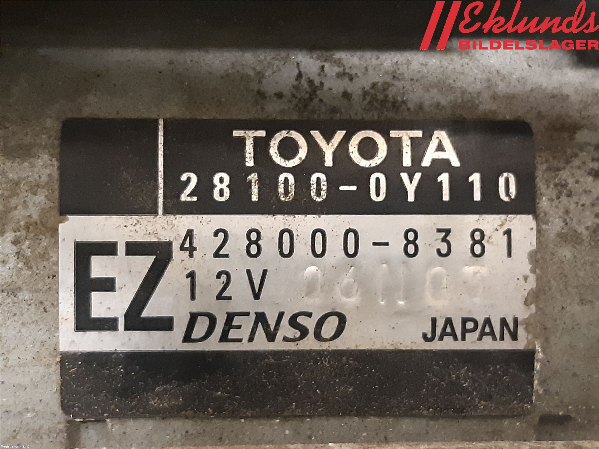 Toyota YARIS XP130 12-14 Startmotor