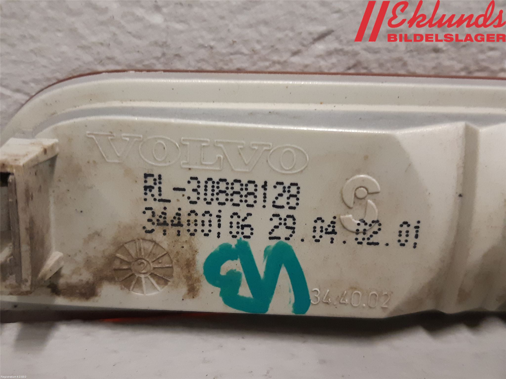 Volvo S40/V40    96-04 Positionsljus Bak Vä