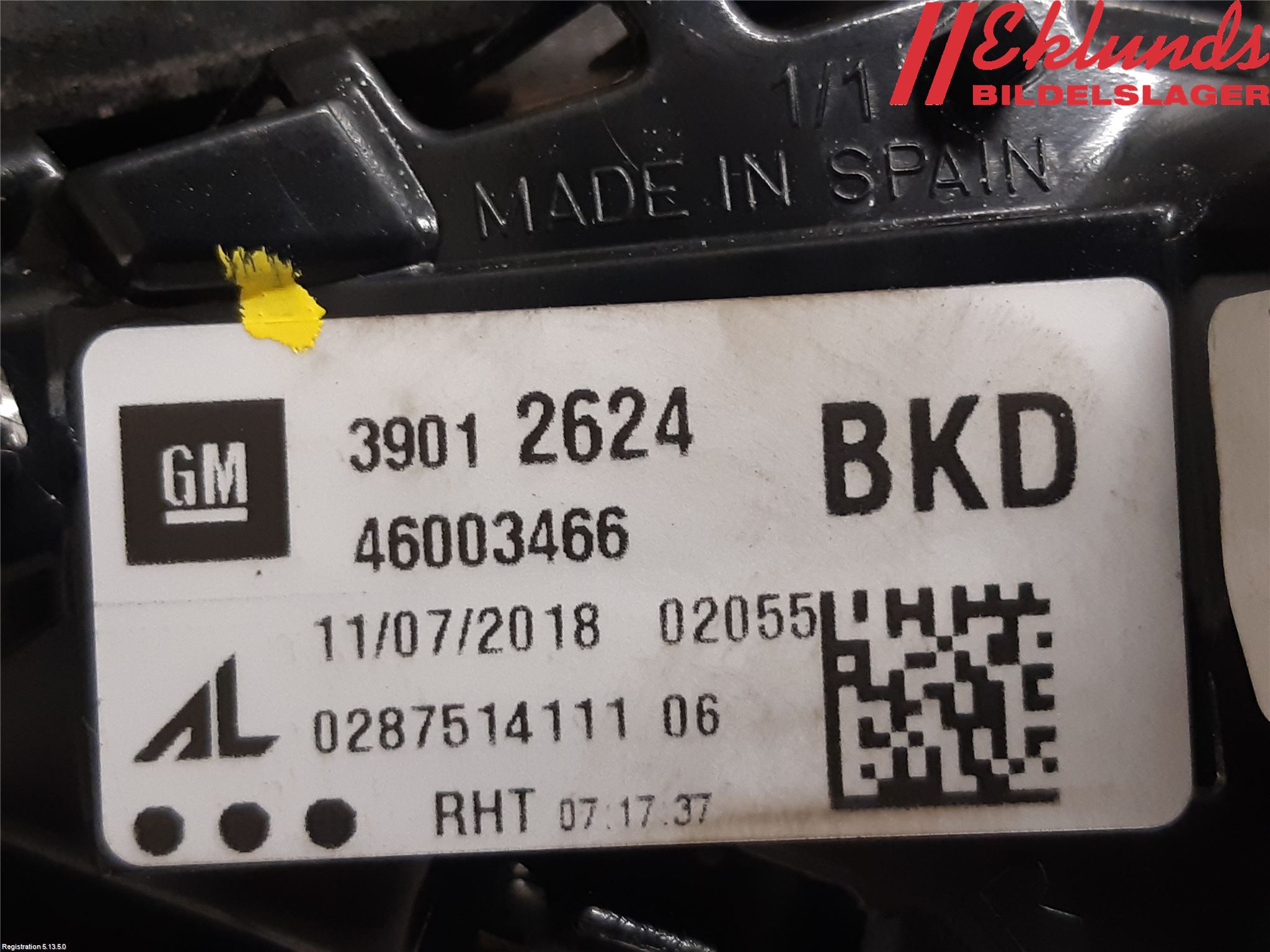 Opel CORSA E 15-19 Bakljus Lucka Hö