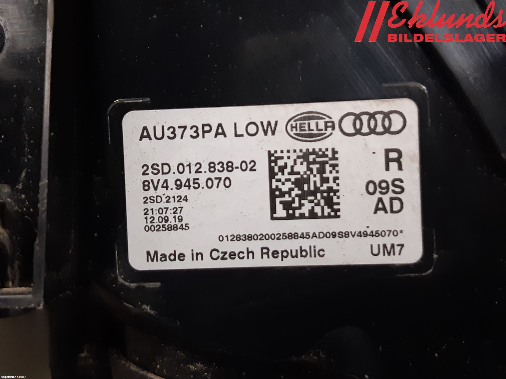 Audi A3/S3 8V 13-20 Bakljus Höger