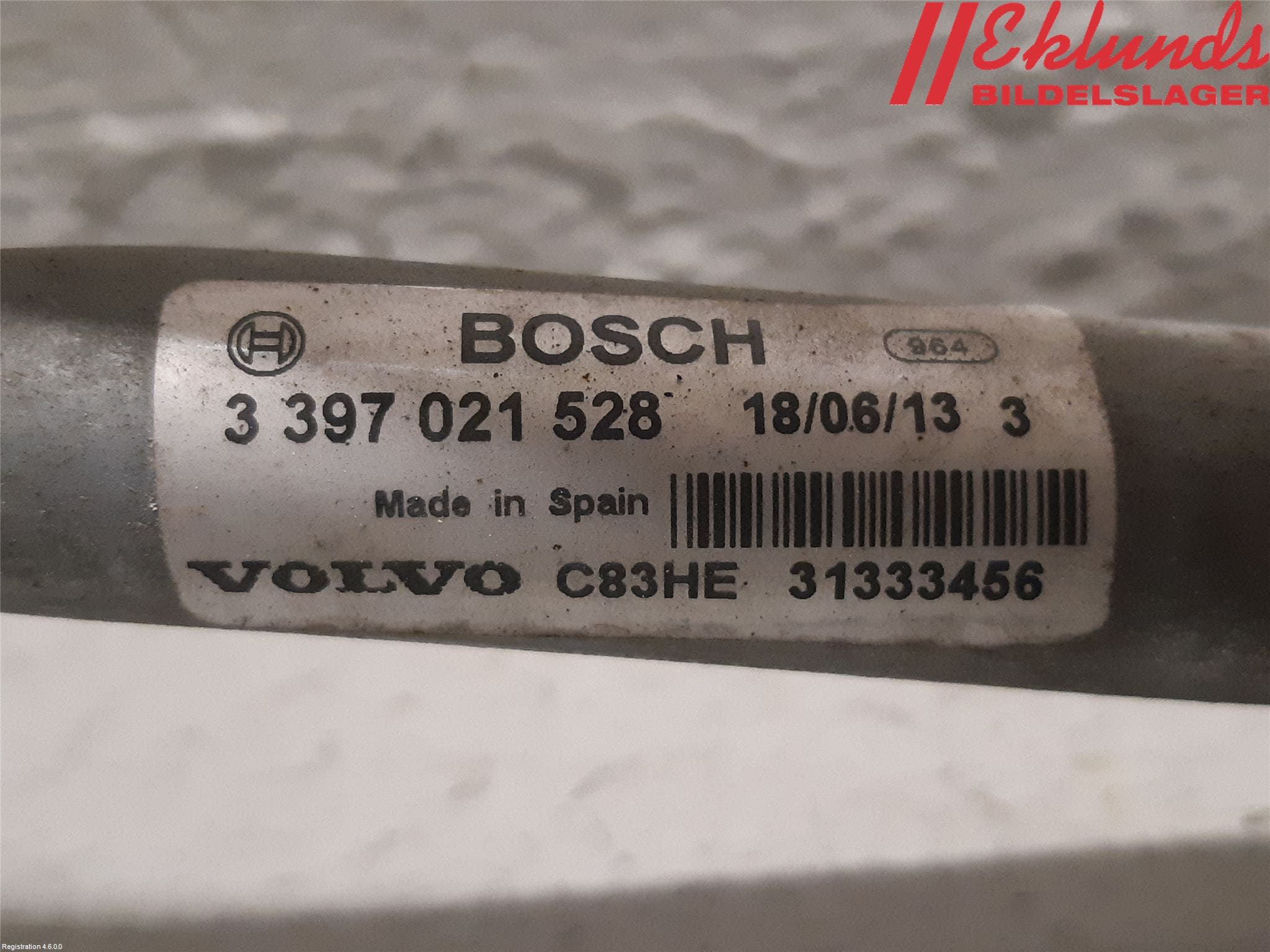 Volvo V70 14-16 Torkarmekanism Vindruta