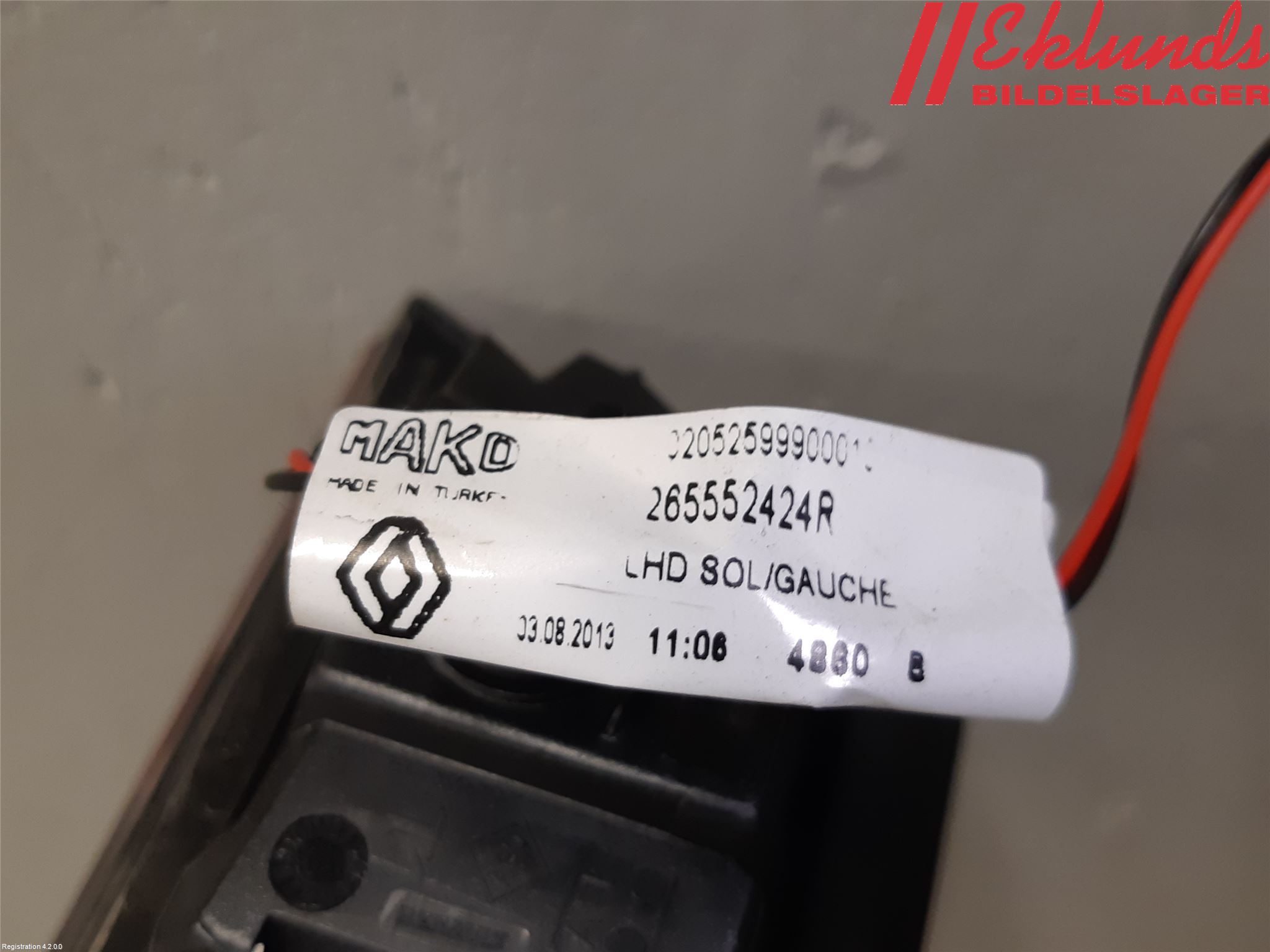 Renault CLIO IV 12-16 Bakljus Lucka Vä