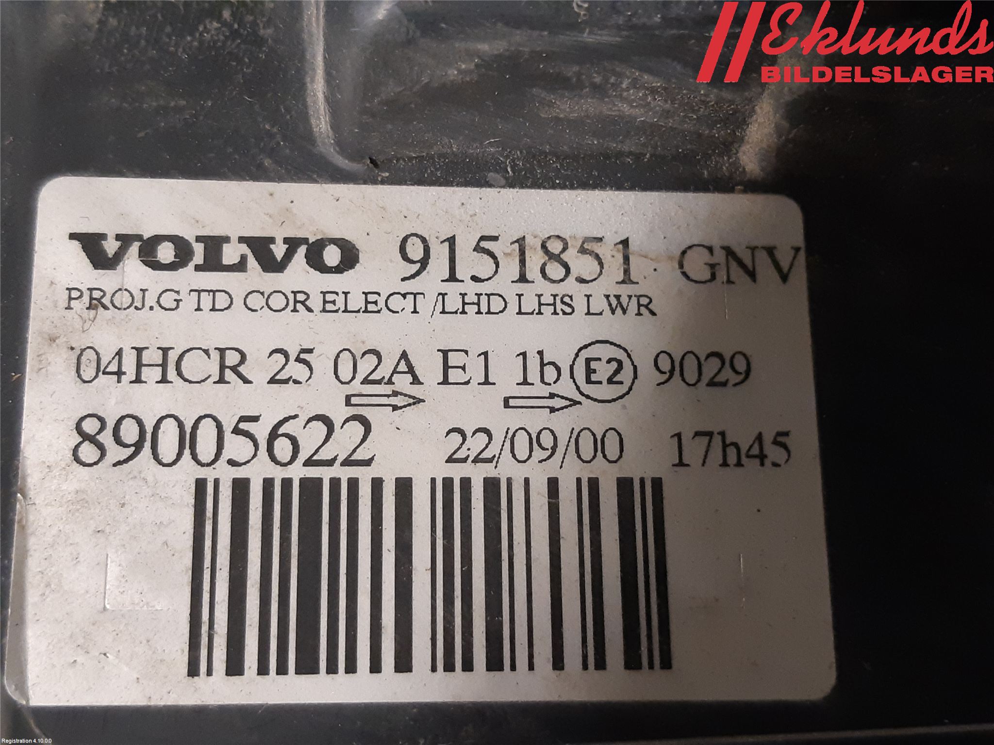 Volvo S60 01-04 Strålkastare Vänster