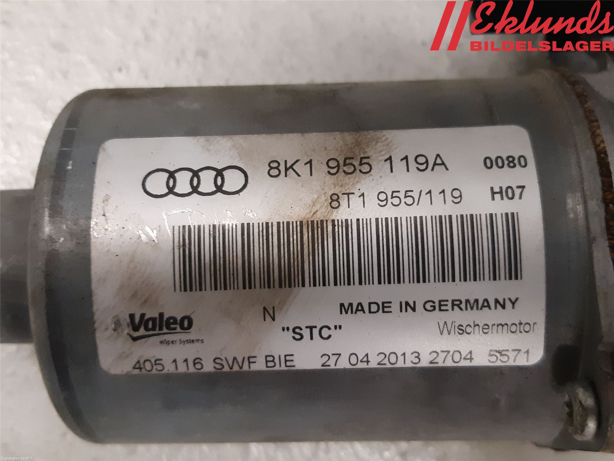 Audi A4 12-15 Torkarmotor Vindruta