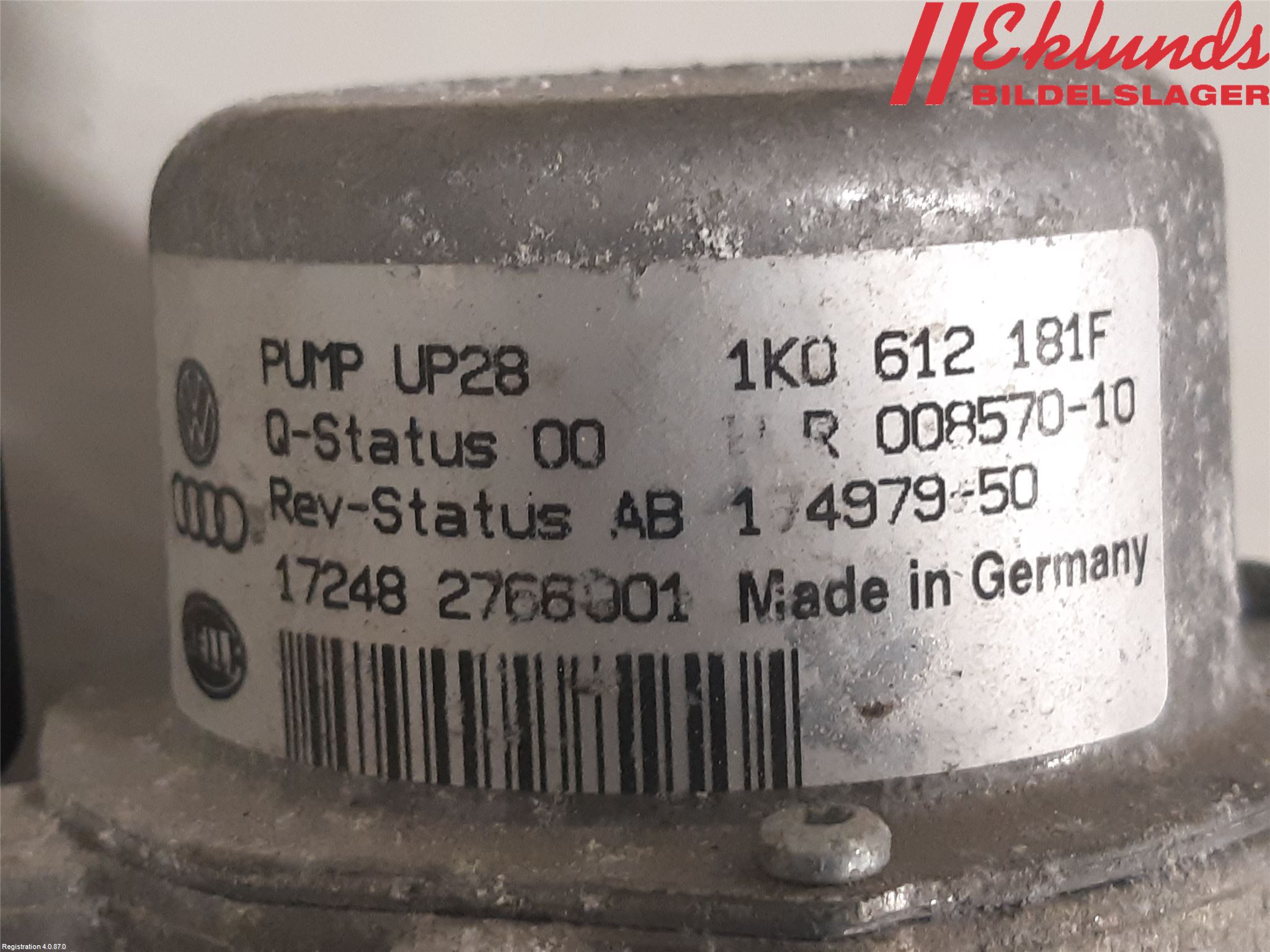 Volkswagen VW GOLF / E-GOLF VII 13-20 Vakuumpump