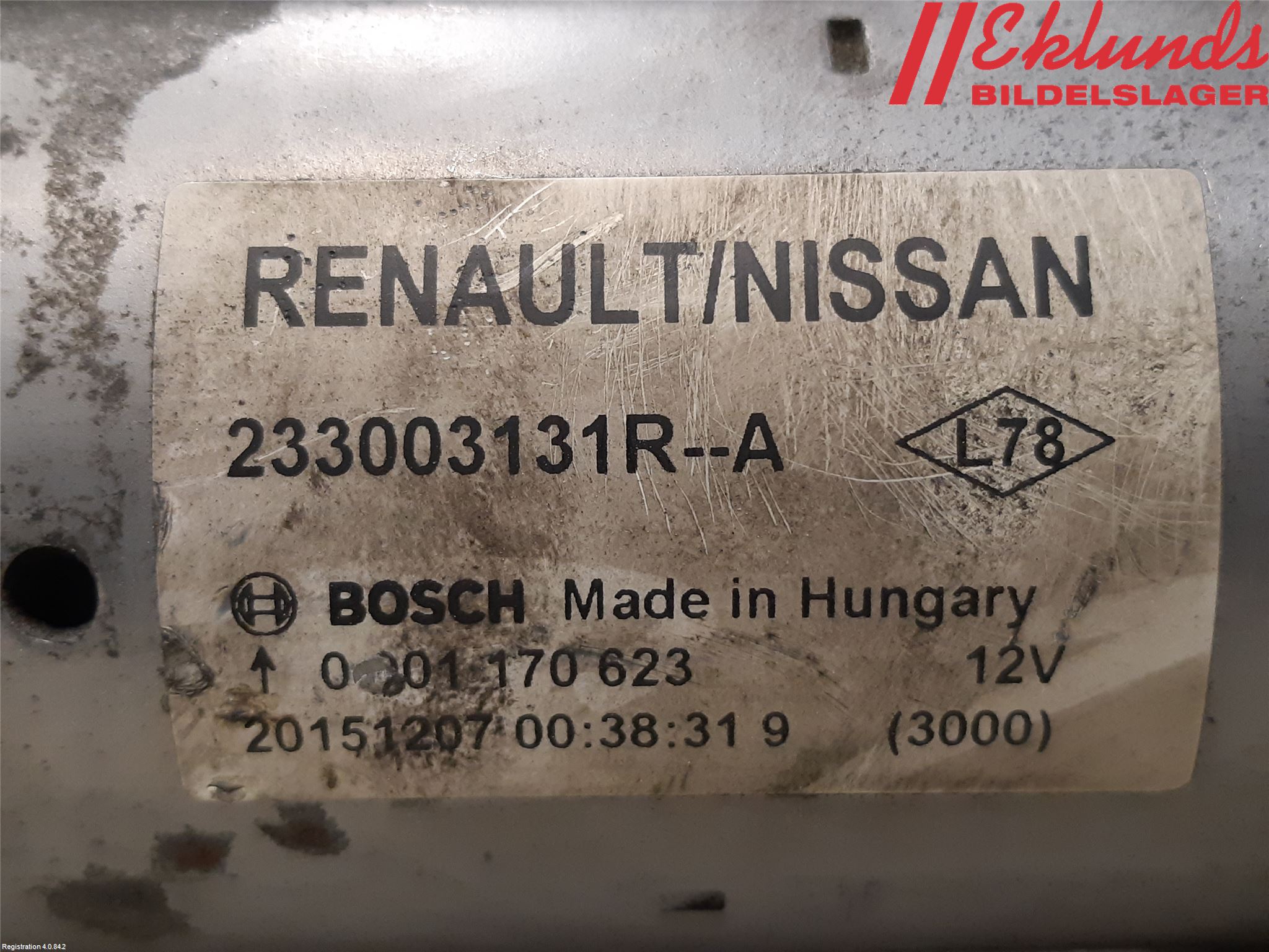 Nissan QASHQAI 14-17 Startmotor Diesel