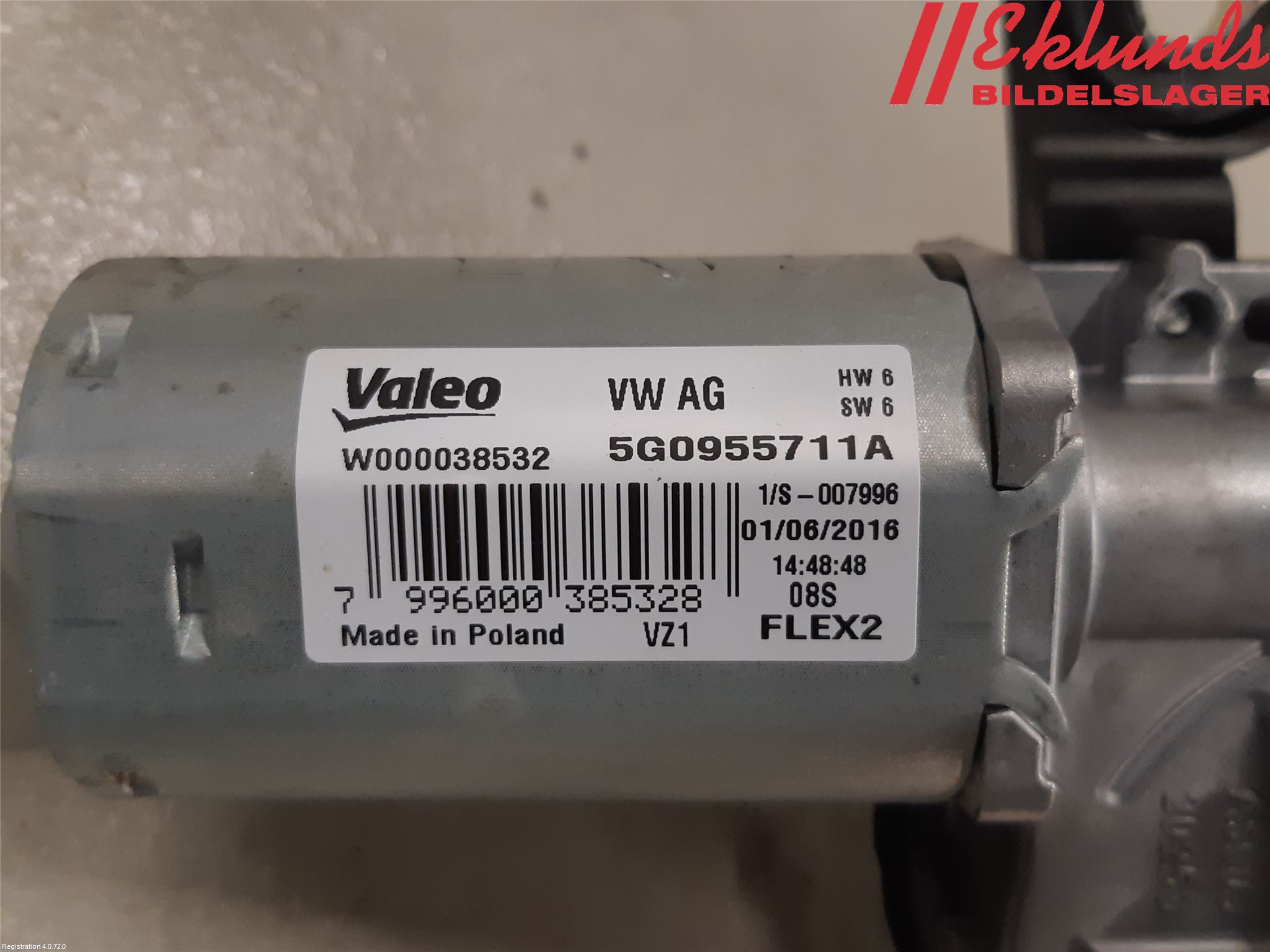 Volkswagen VW GOLF / E-GOLF VII 13-20 Torkarmotor Baklucka