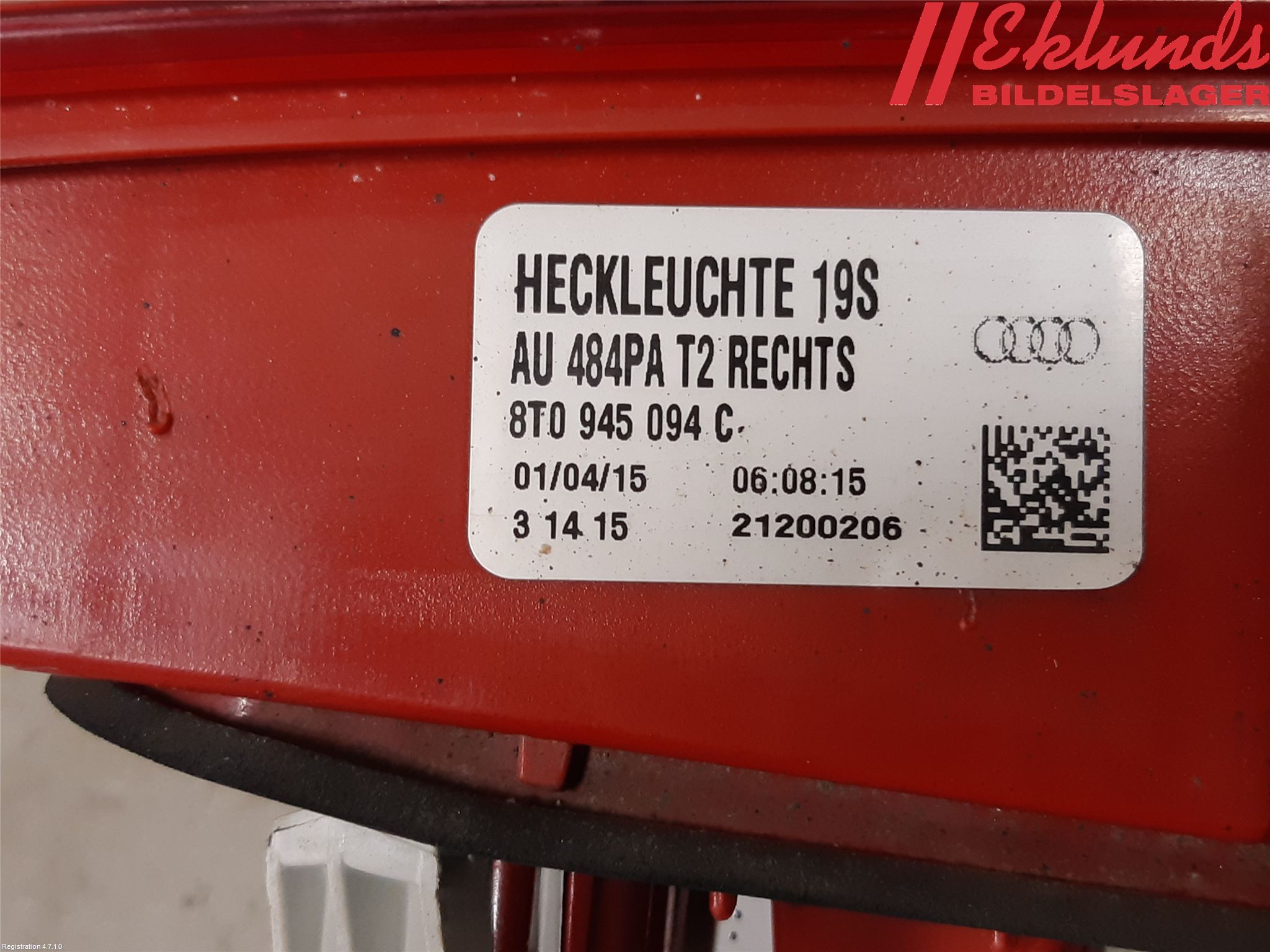 Audi A5 07-16 Bakljus Lucka Hö