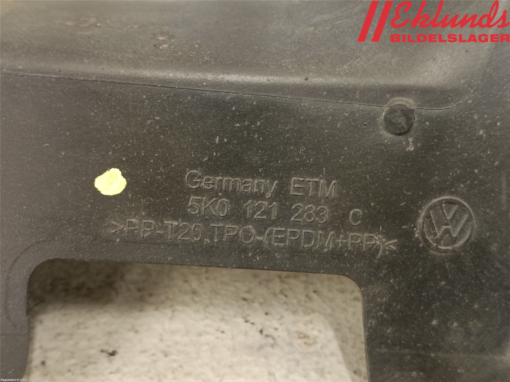 Volkswagen VW GOLF VI 09-13 Deflektor Plåt-Plast Kylning