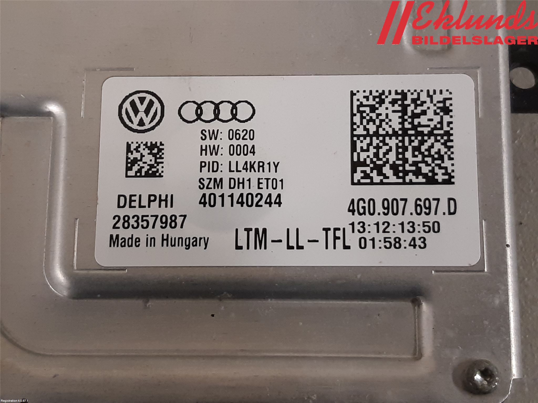 Audi A4 12-15 Styrenhet Strålkastare