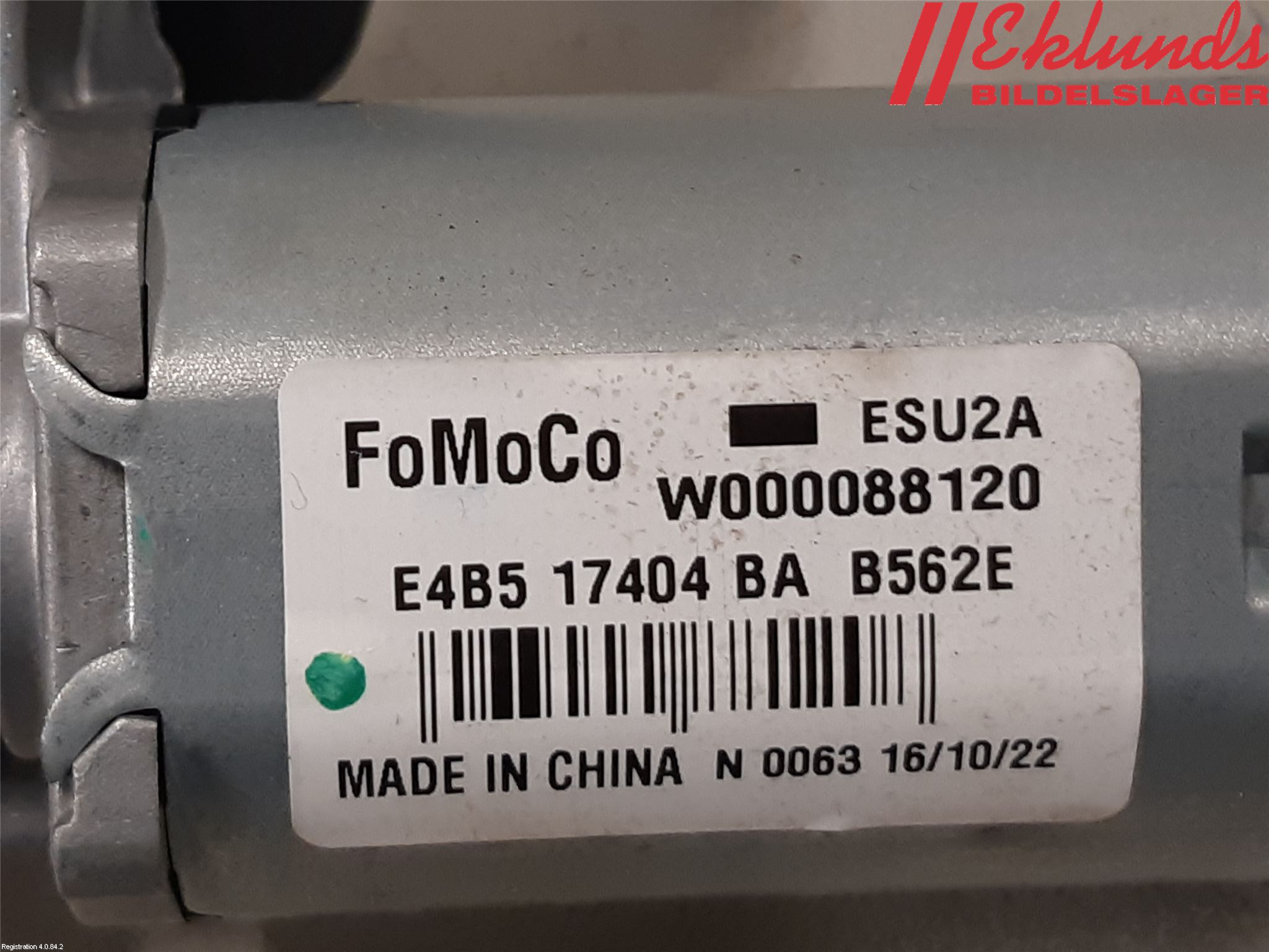 Ford KA+ 16-20 Torkarmotor Baklucka