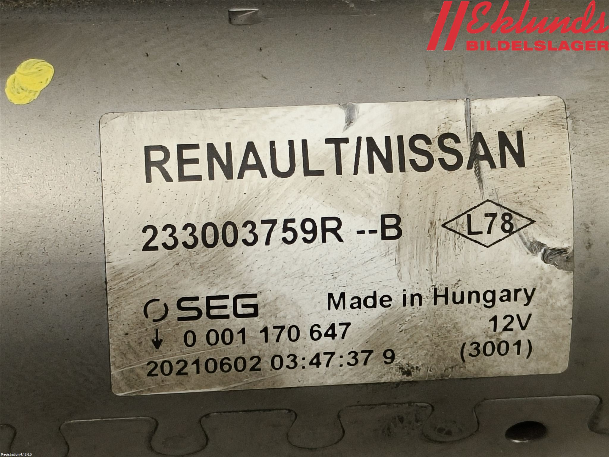 Renault KANGOO II 15-21 Startmotor Diesel