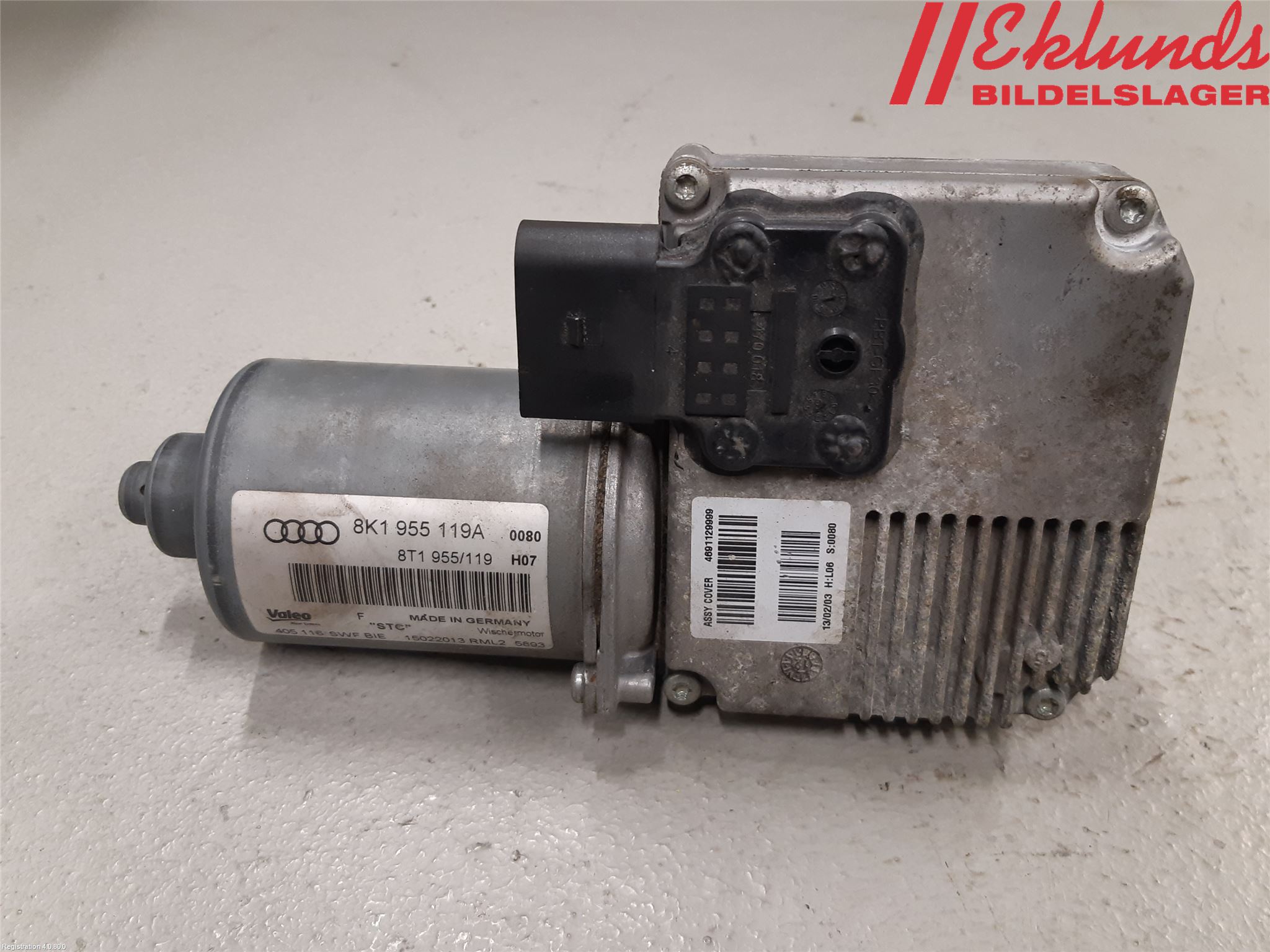 Audi A4 ALLROAD 09-16 Torkarmotor Vindruta