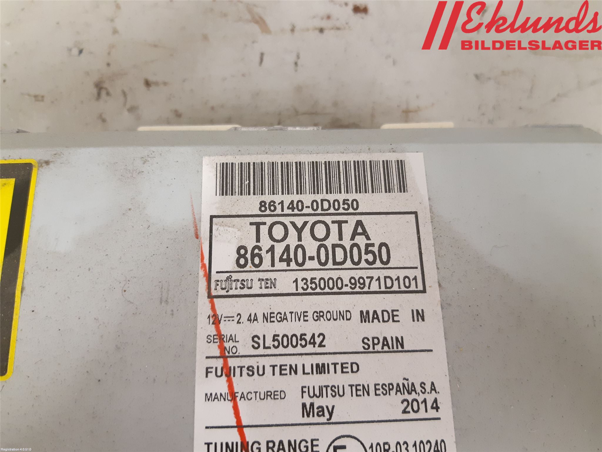 Toyota YARIS XP130 12-14 Cd Radio - Multimediapanel