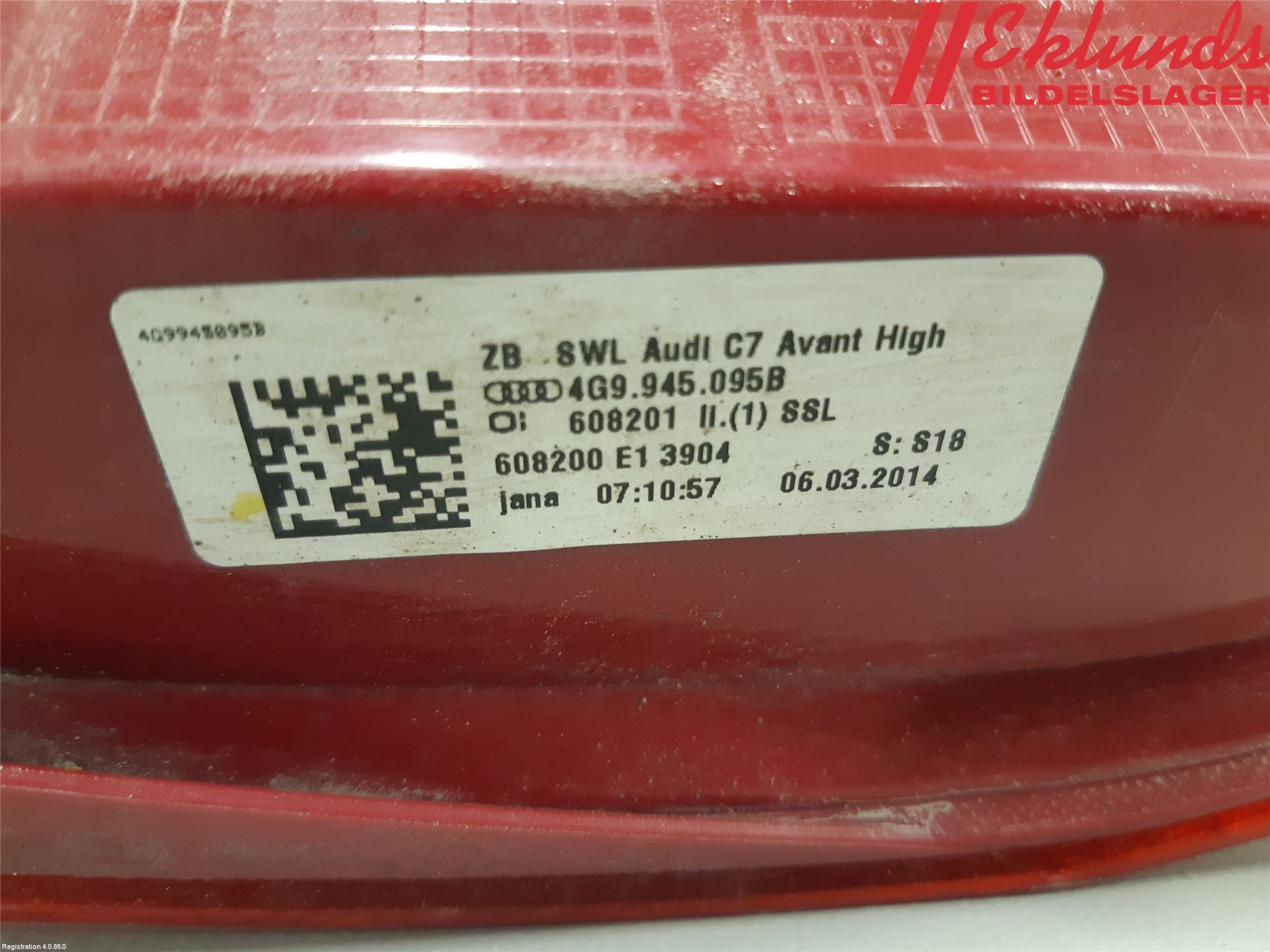 Audi A6/S6 4G 11-18 Bakljus Vänster