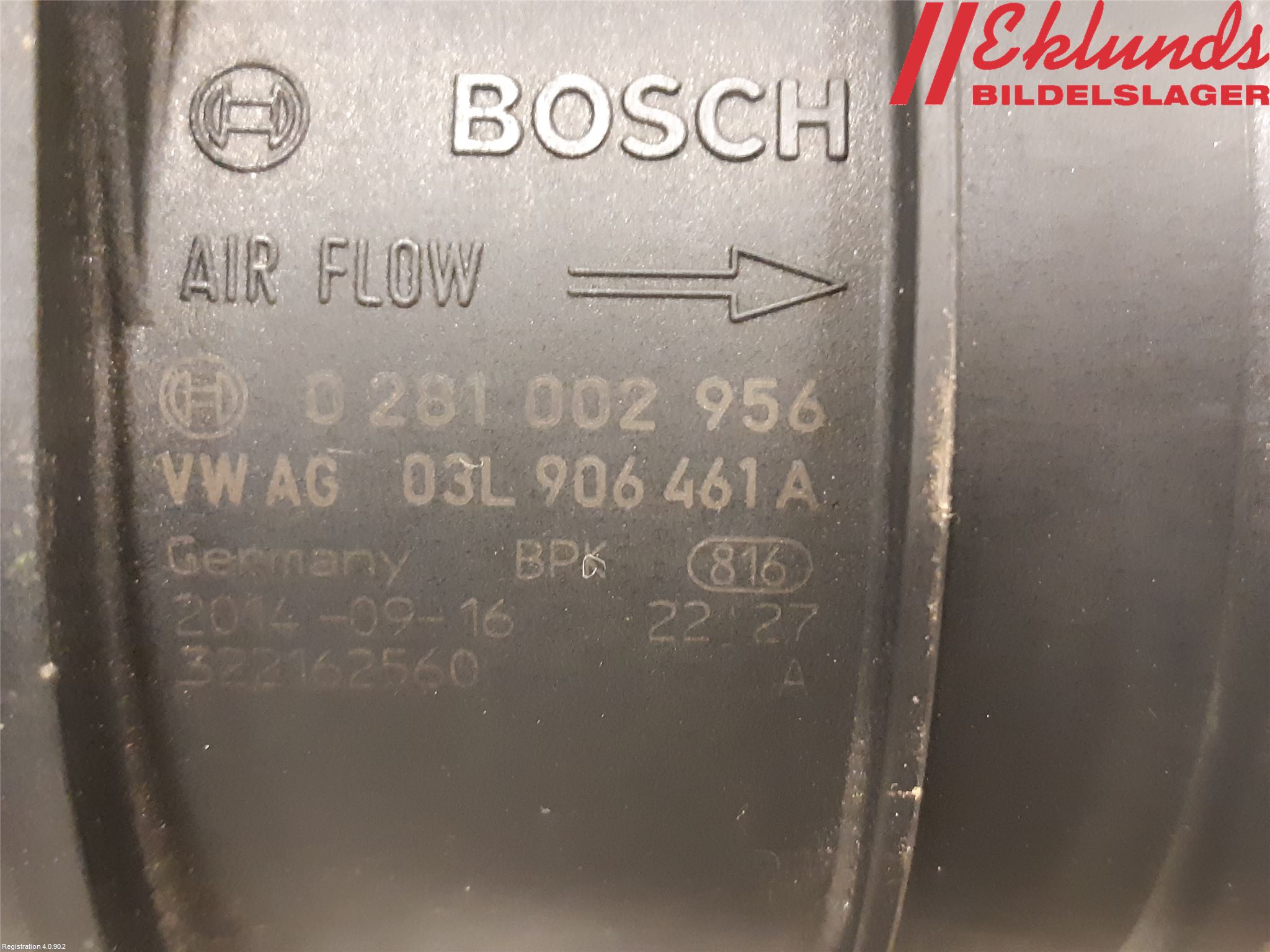 Volkswagen VW CRAFTER 06-16 Injluftmassamätare