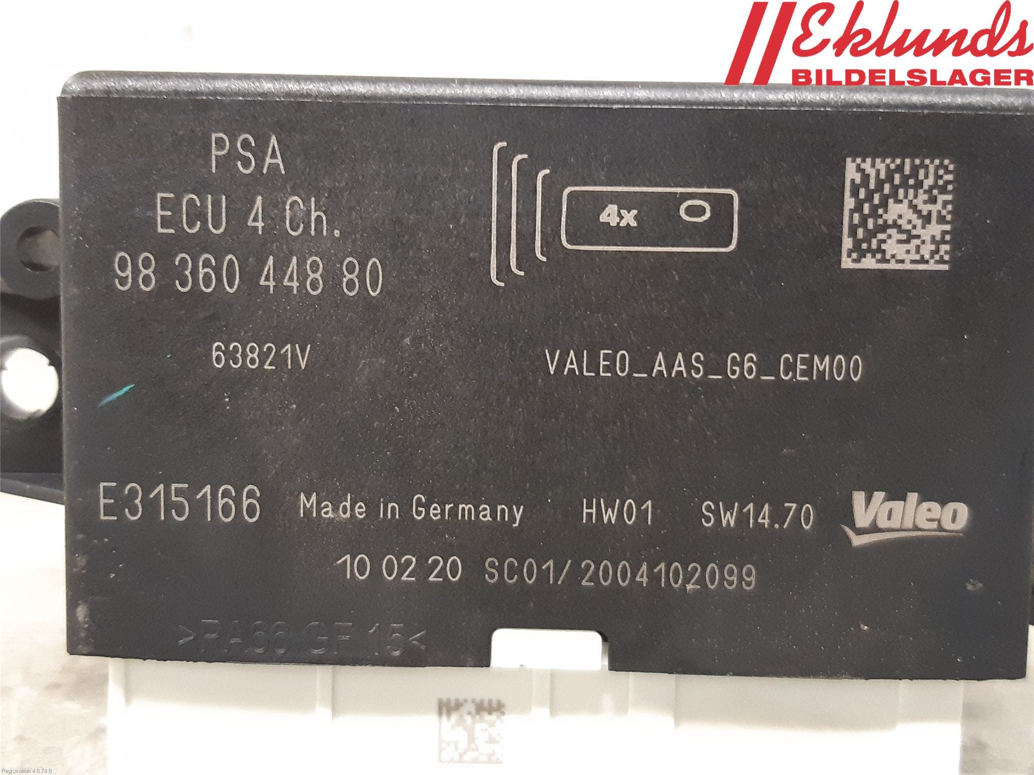 Citroen BERLINGO/E-BERLINGO 19- Styrenhet Parkeringshjälp