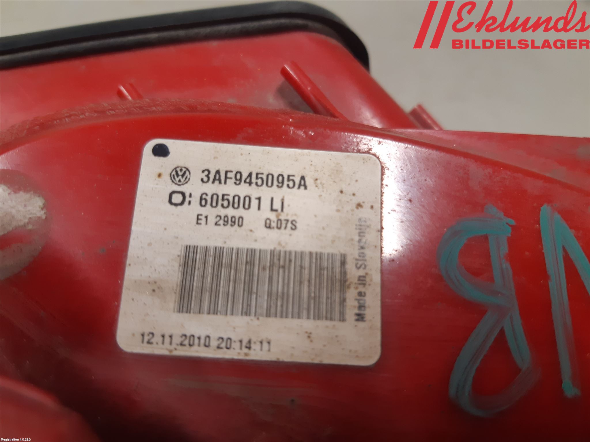 Volkswagen VW PASSAT 11-14 Bakljus Vänster