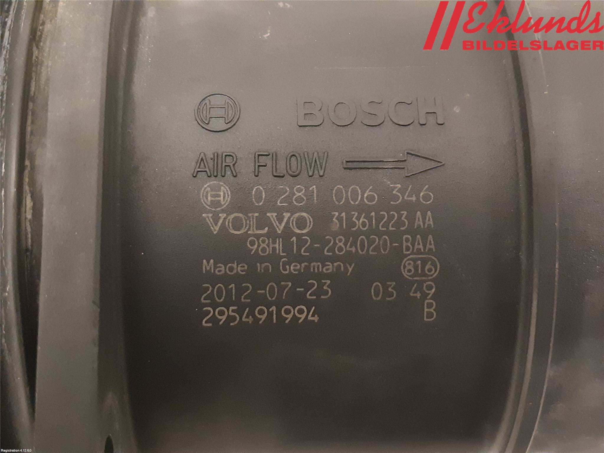 Volvo S60 11-13 Injluftmassamätare