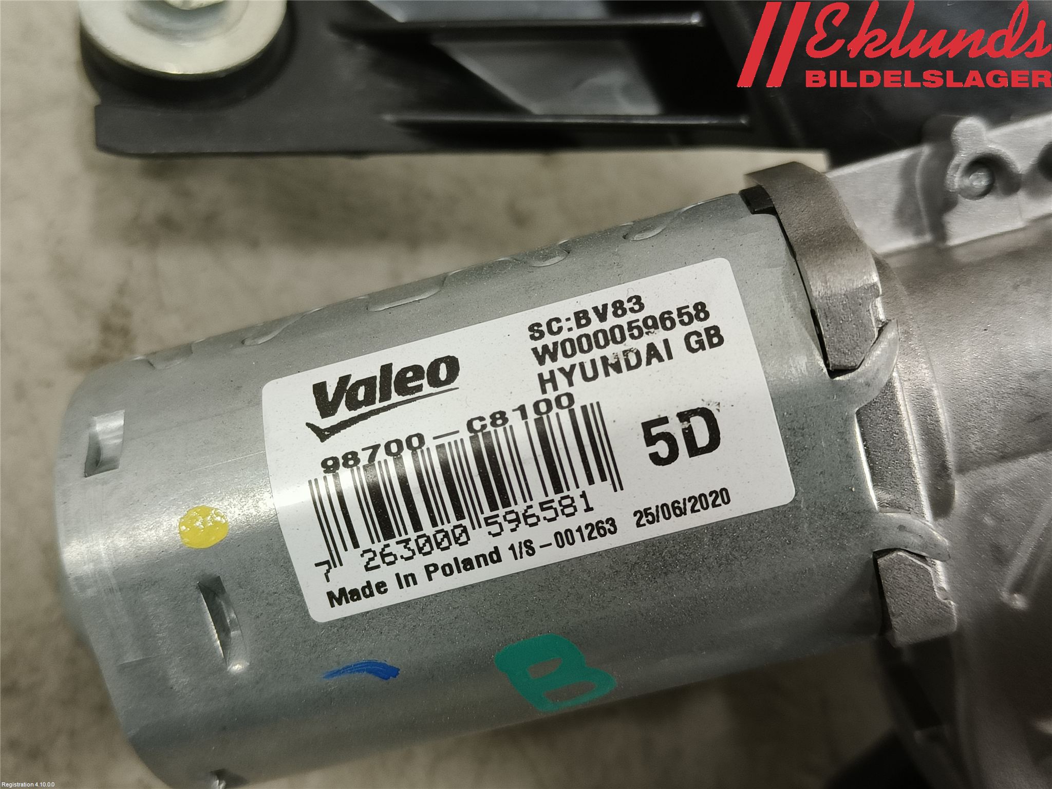 Hyundai i20 GB 15-20 Torkarmotor Baklucka