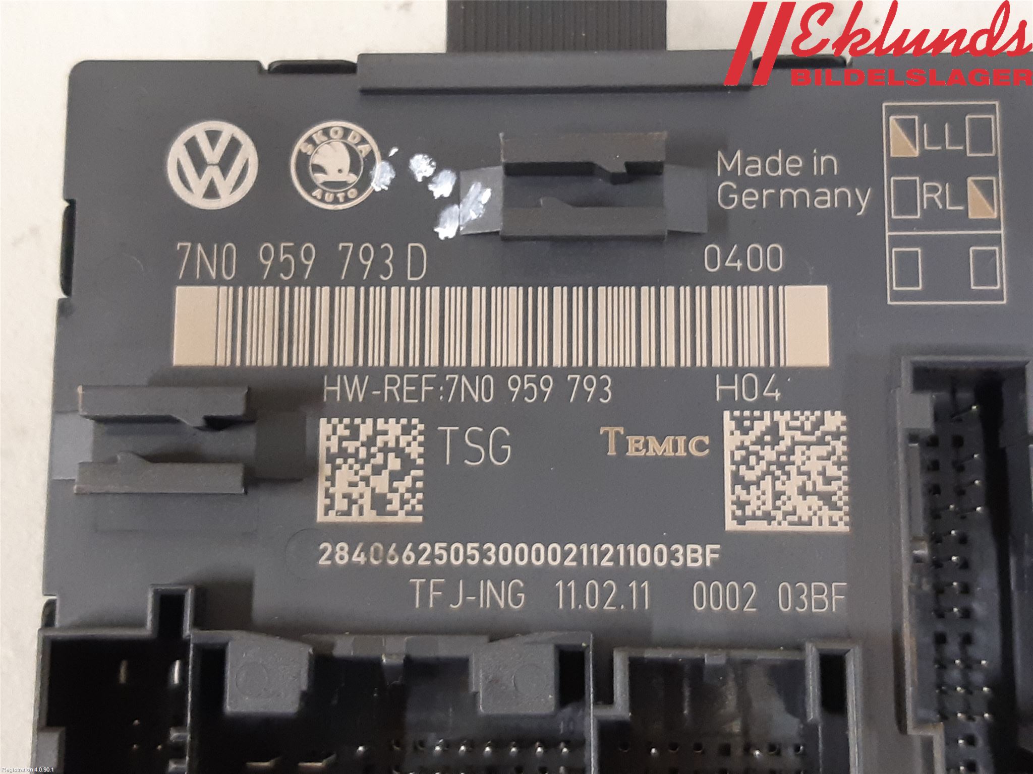 Volkswagen VW SHARAN 11- Styrenhet Dörr