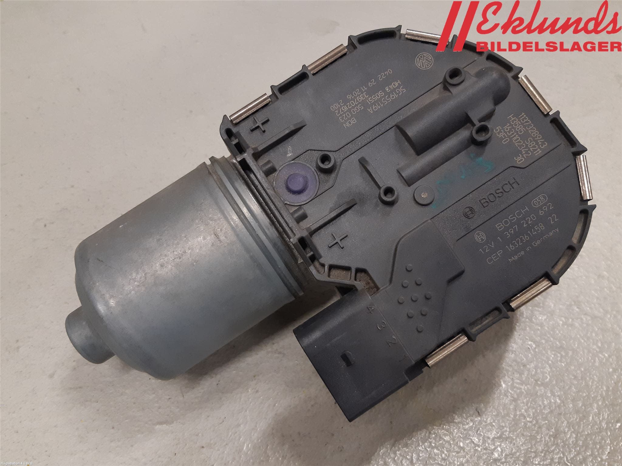 Volkswagen VW GOLF / E-GOLF VII 13-20 Torkarmotor Vindruta