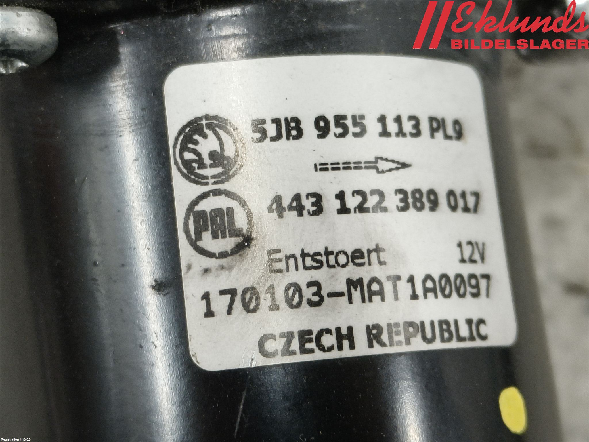 Skoda FABIA 15-21 Torkarmotor Vindruta