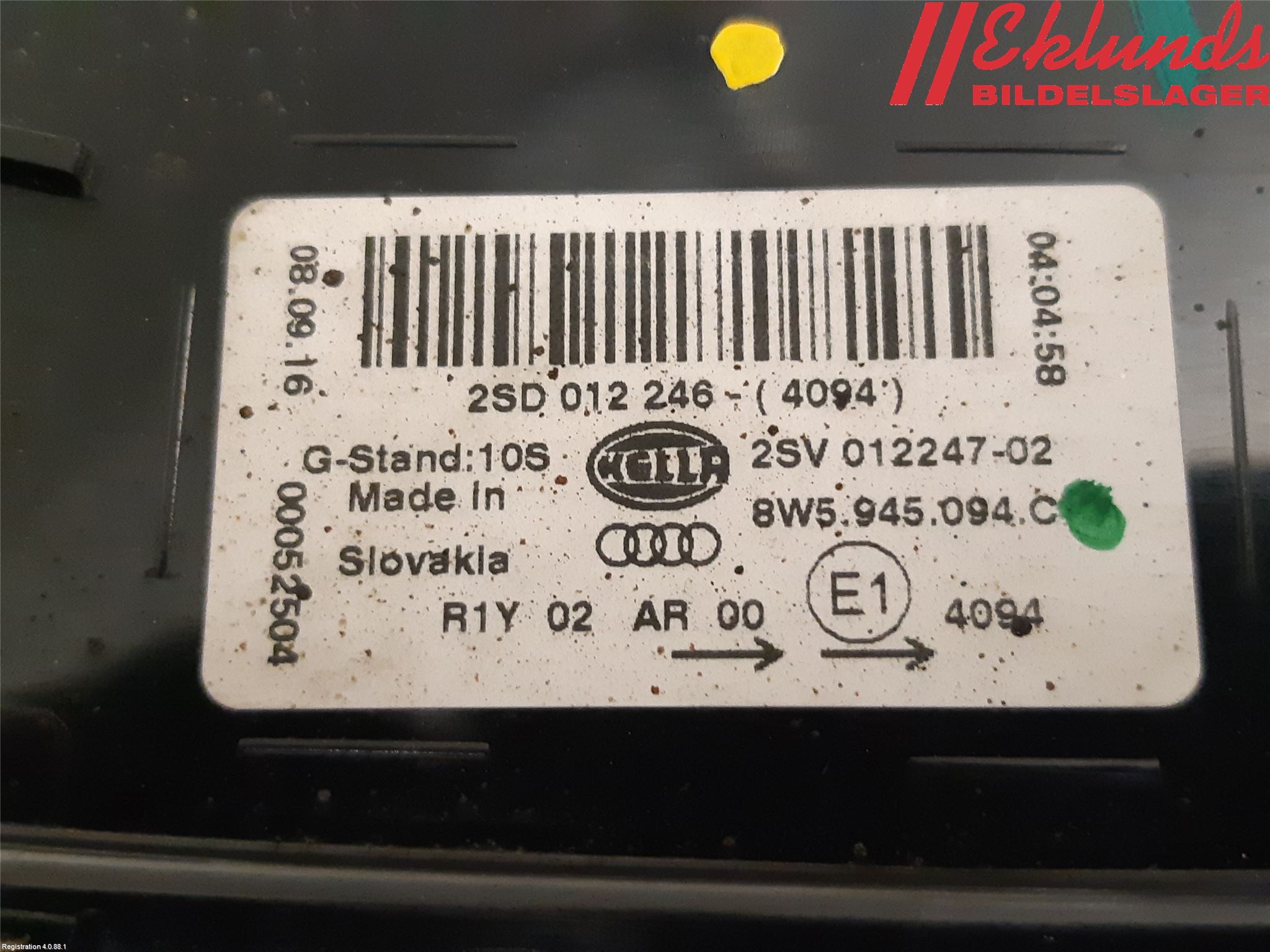 Audi A4/S4 B9 16-19 Bakljus Lucka Hö