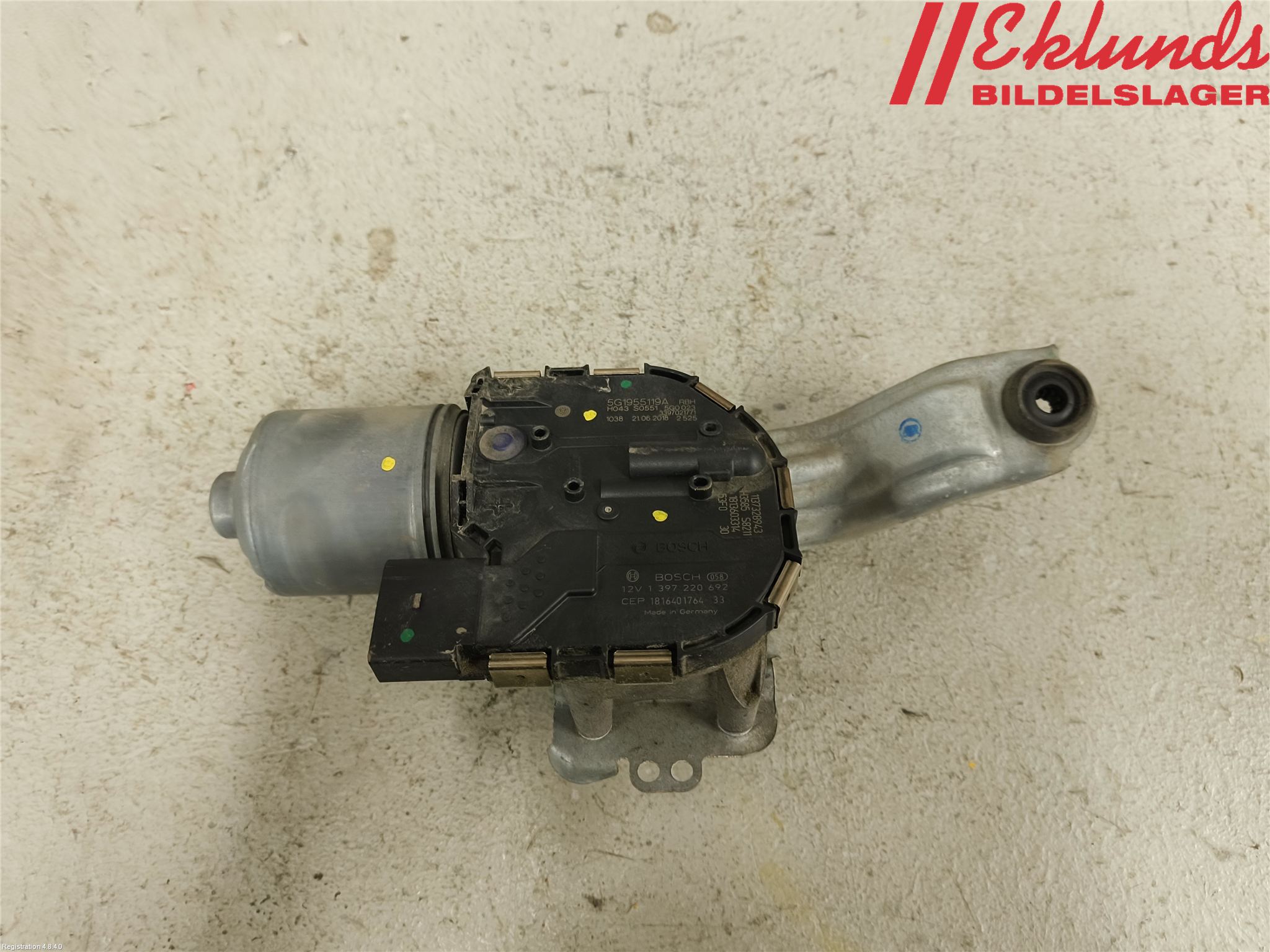 Volkswagen VW GOLF / E-GOLF VII 13-20 Torkarmotor Vindruta