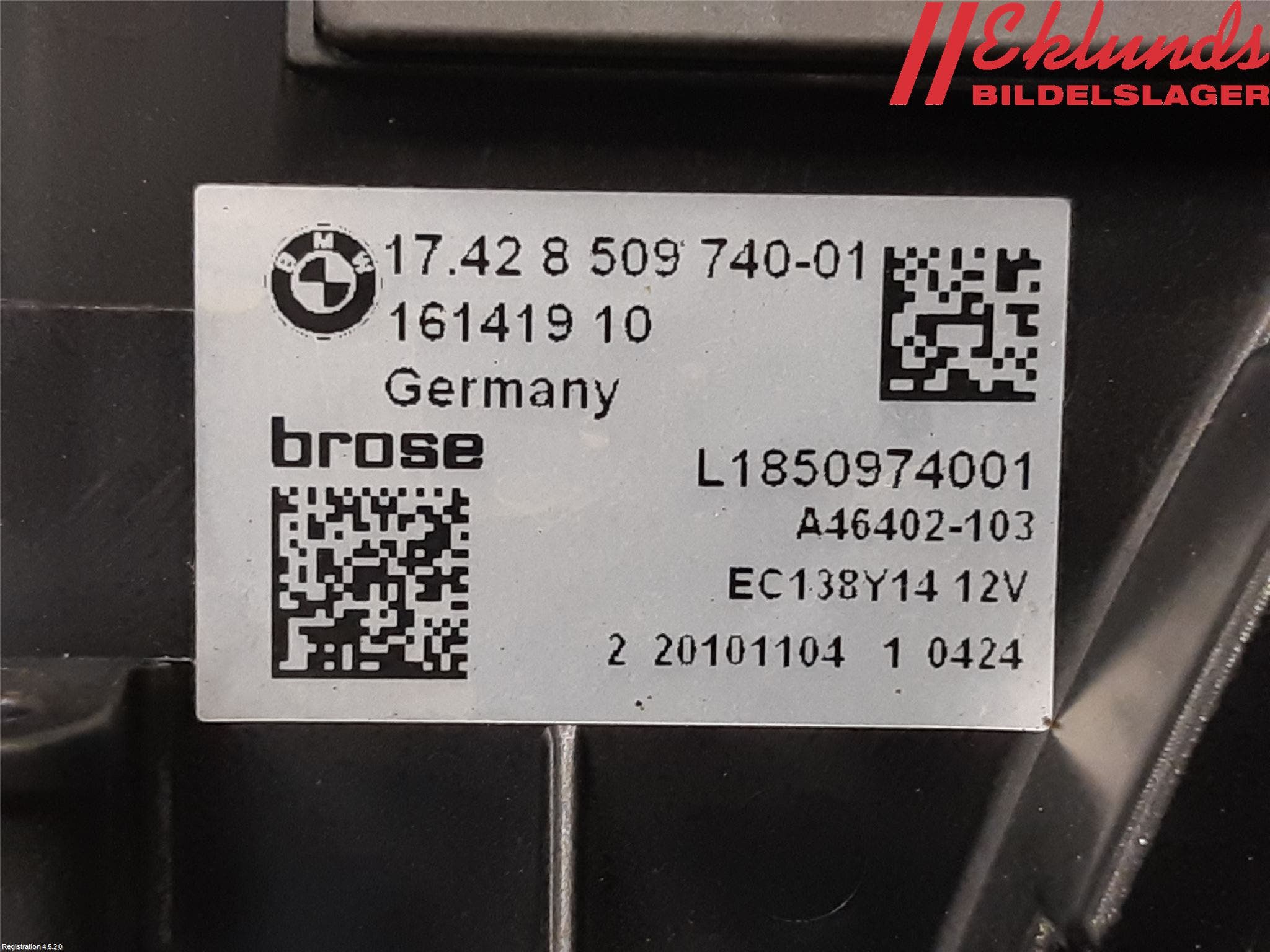 BMW 5 F10/F11/F18 09-17 Kylfläkt El