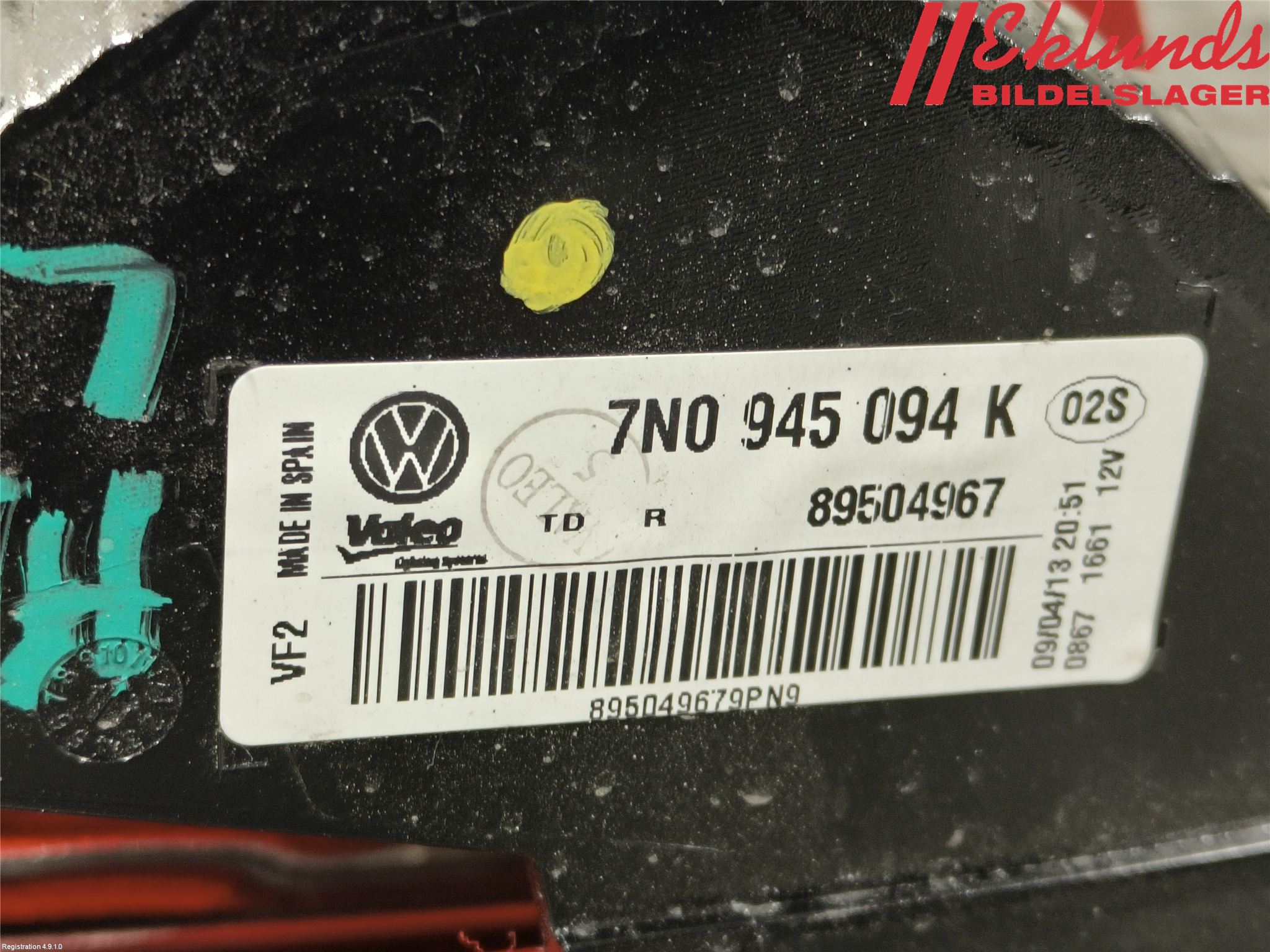 Volkswagen VW SHARAN 11- Bakljus Lucka Hö