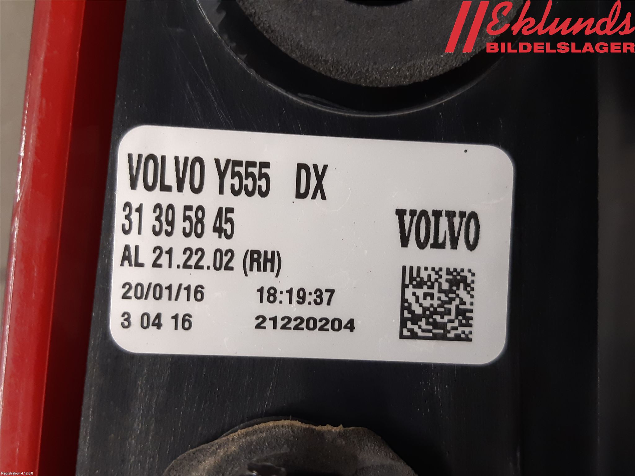 Volvo V40 12-19 Bakljus Höger