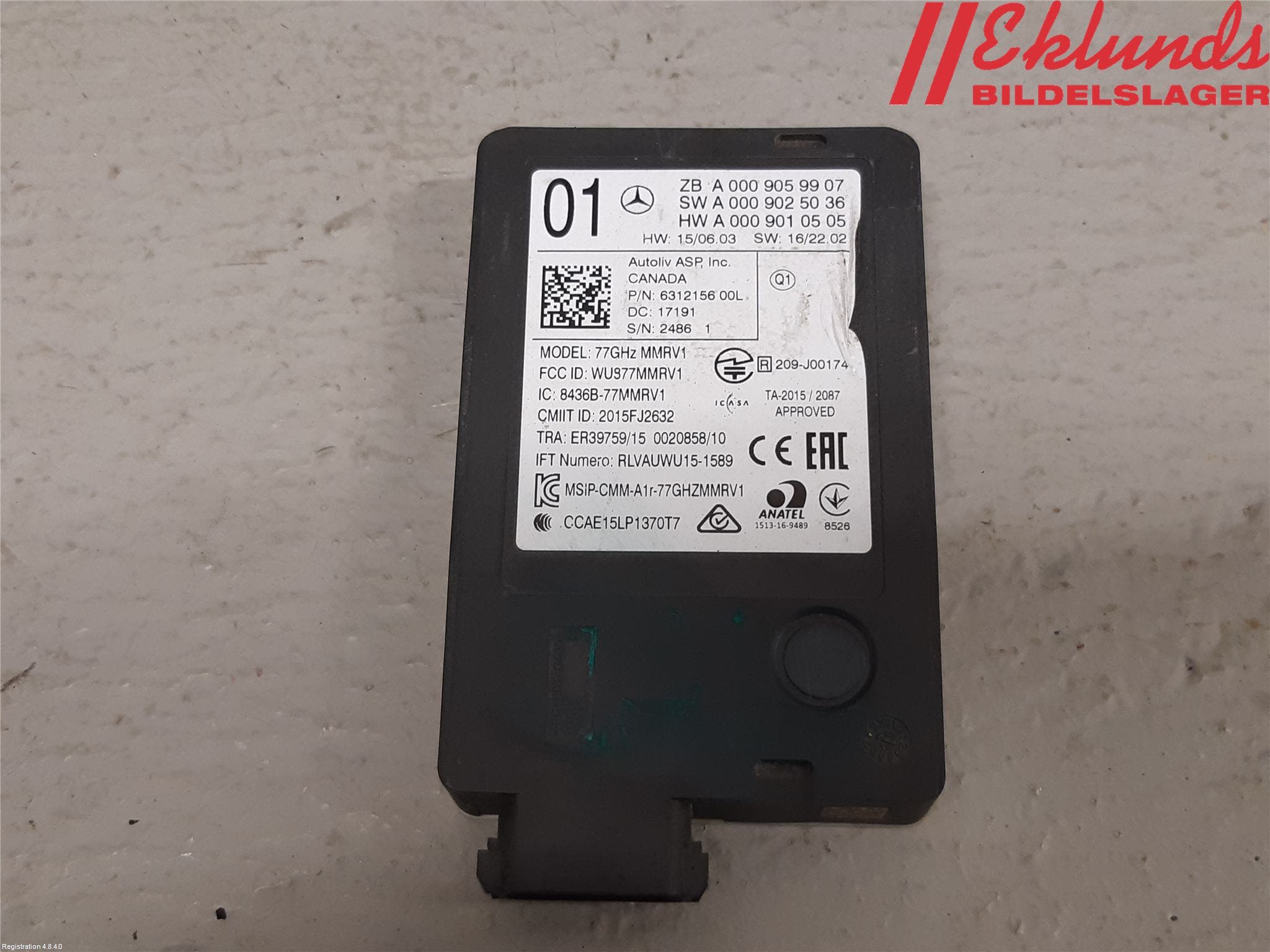 Mercedes-Benz MB E-KLASS (W213) 16-23 Sensor Aktivt Kollisionsskydd