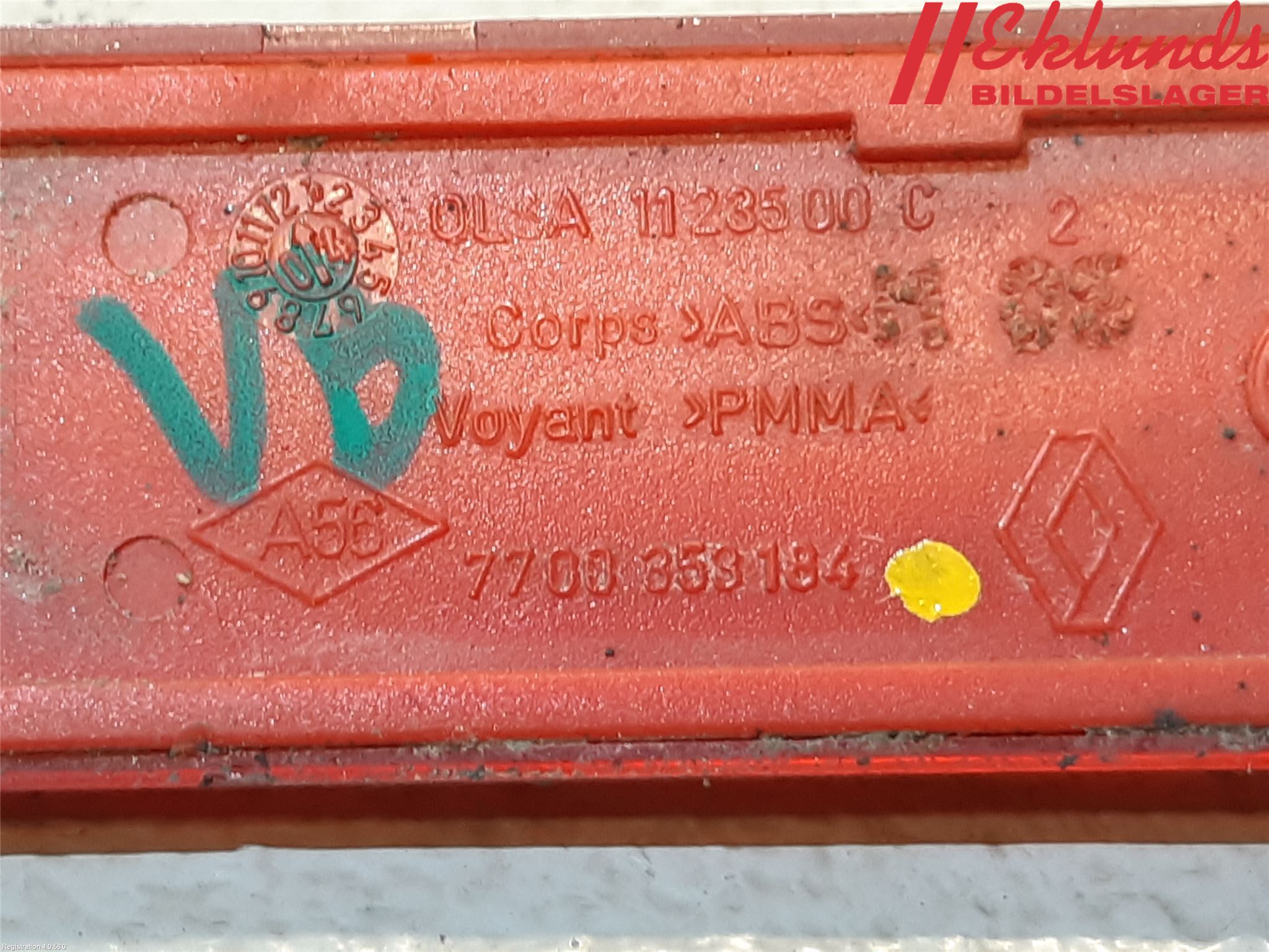 Opel VIVARO 01-14 Dimljus/Reflex Bak