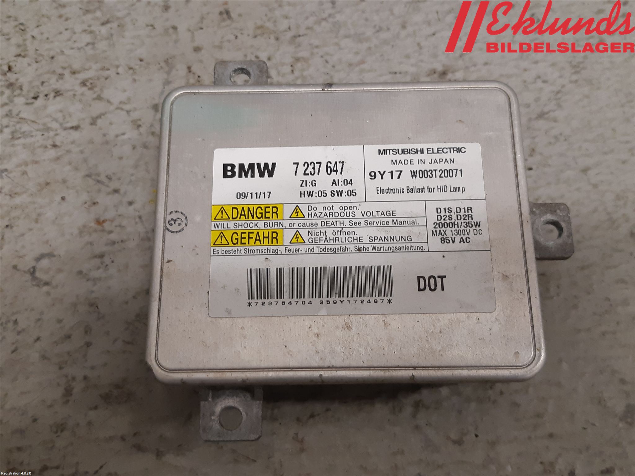 BMW 5 F10/F11/F18 09-17 Styrenhet Strålkastare