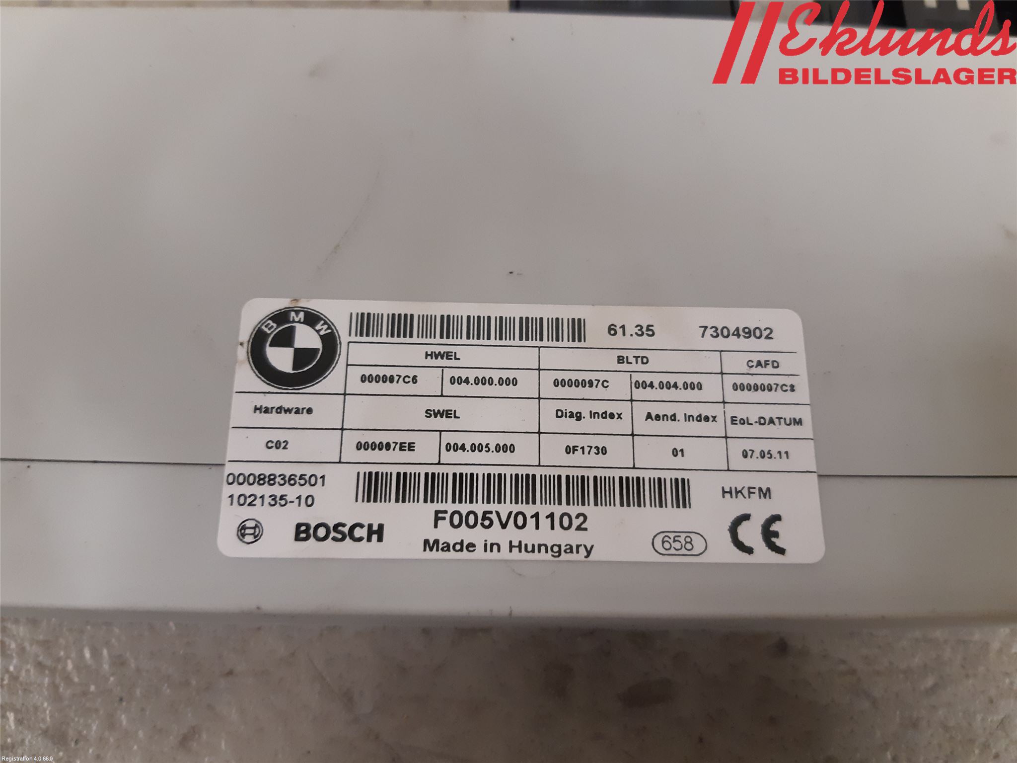 BMW 5 F10/F11/F18 09-17 Styrenhet Övrigt