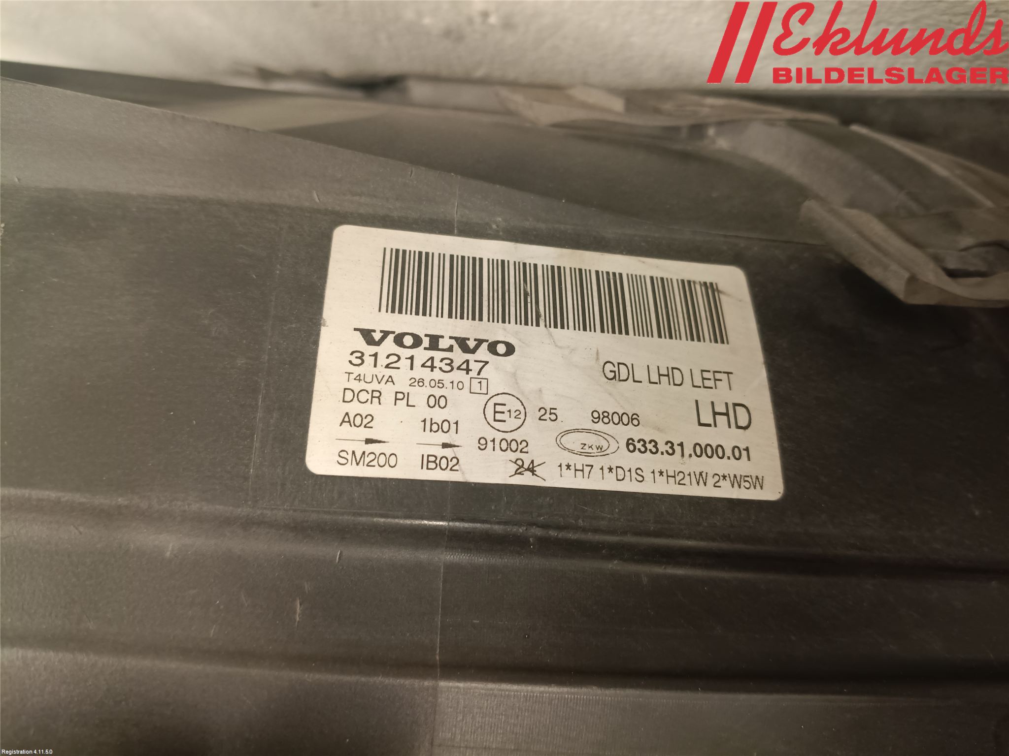 Volvo S80 07-13 Strålkastare Vänster