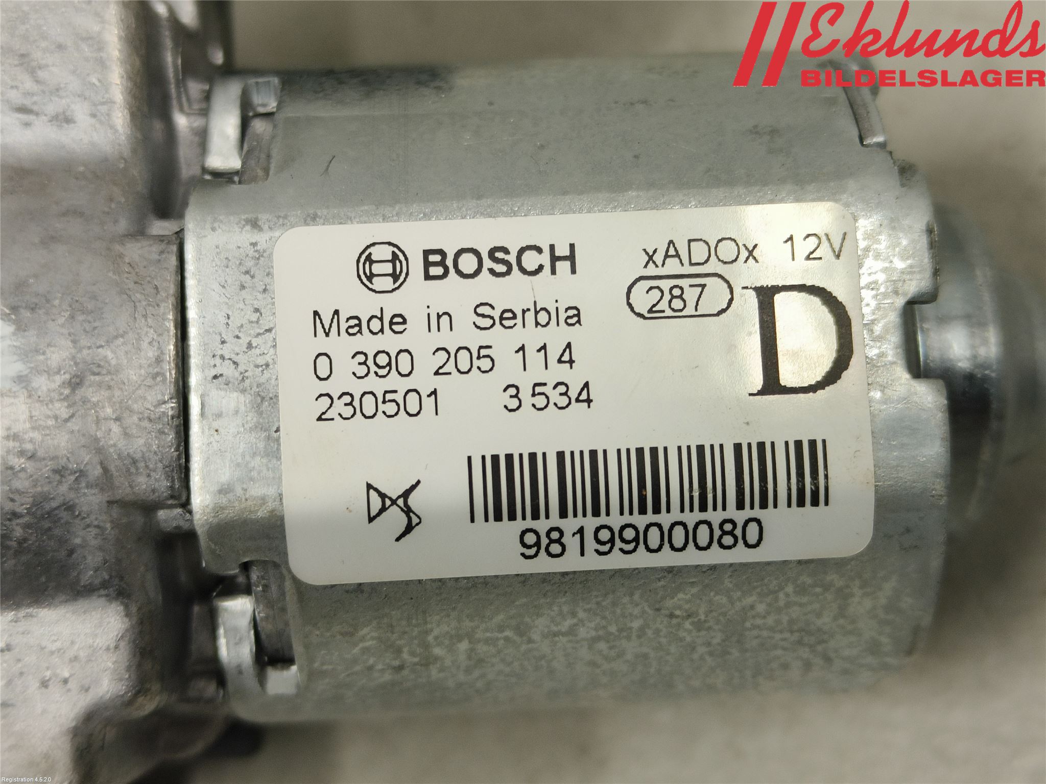 Peugeot 2008/E-2008 20- Torkarmotor Baklucka