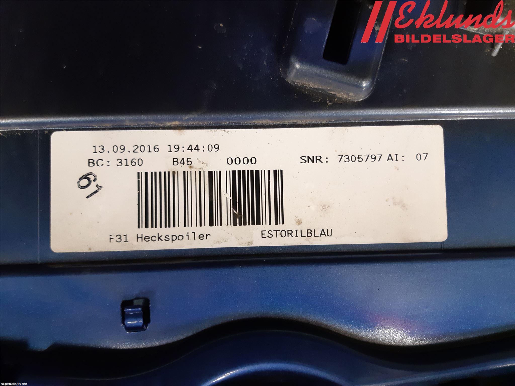 BMW 3 F30/F31/F80 12-19 Spoiler Baklucka