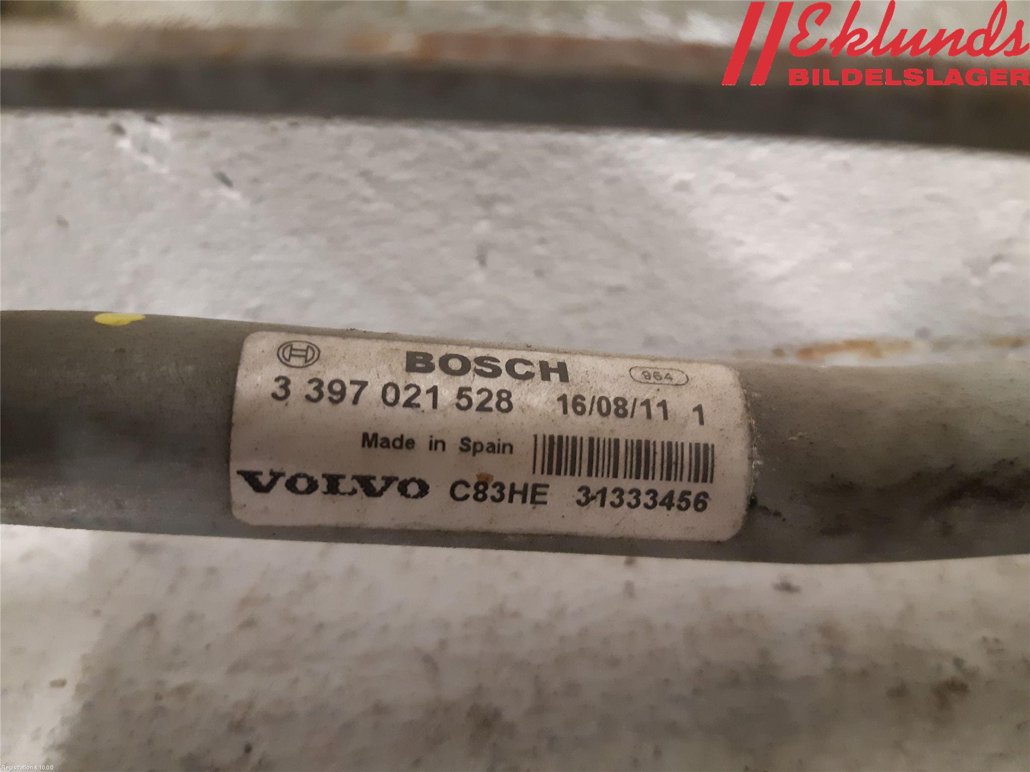 Volvo V70 08-13 Torkarmekanism Vindruta