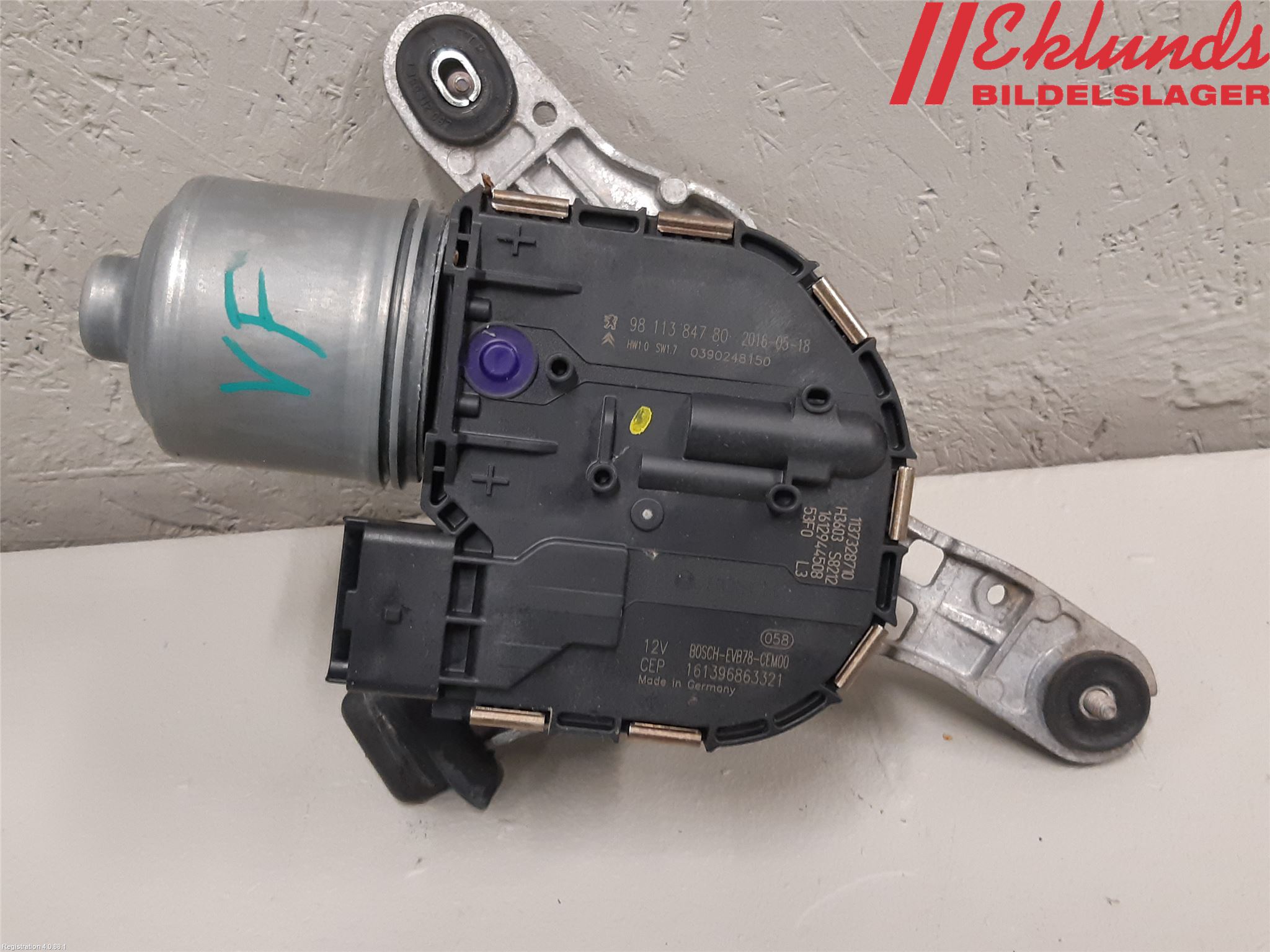 Citroen C4 GRAND PICASSO 14-18 Torkarmotor Vindruta