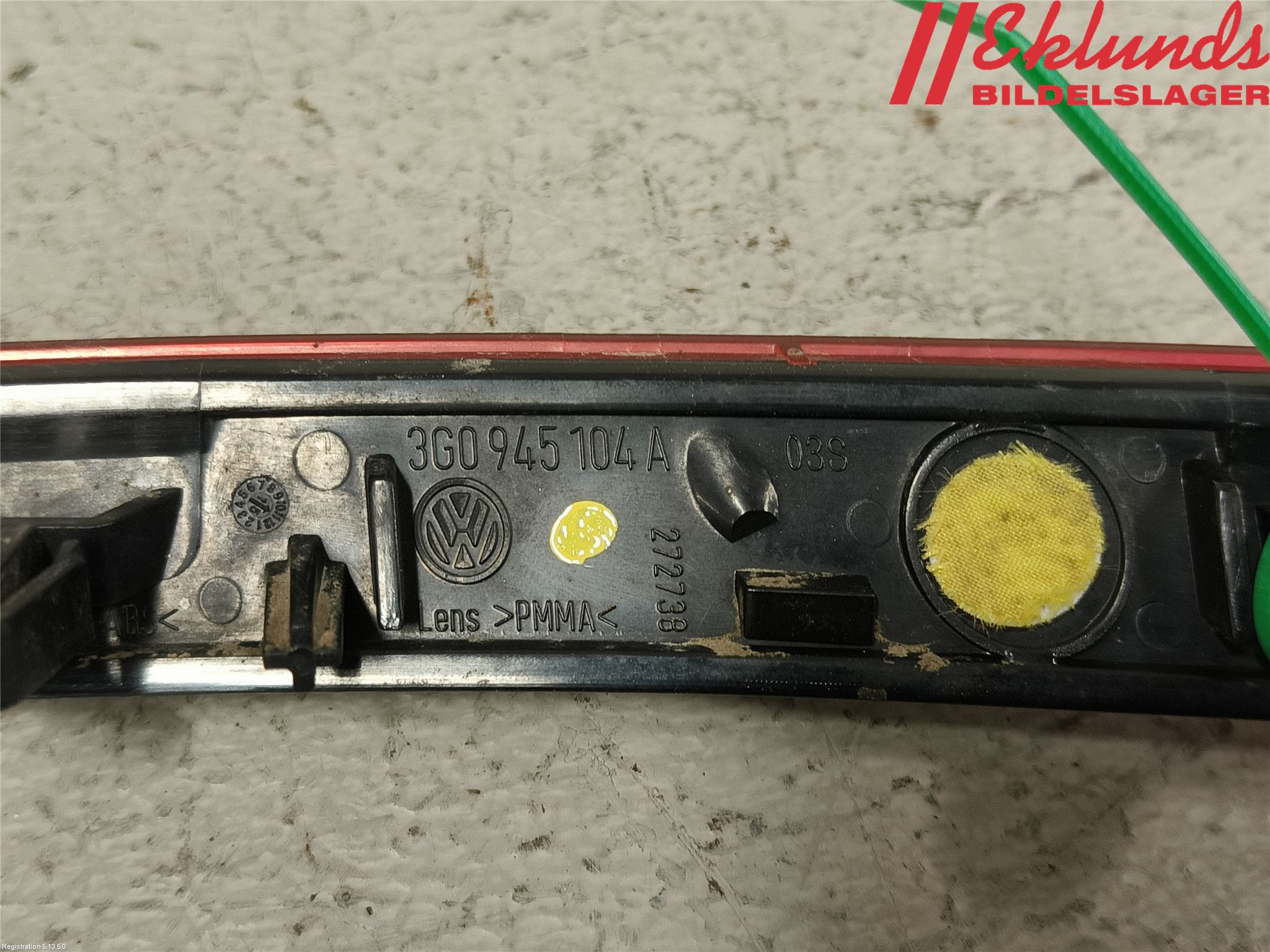 Volkswagen VW PASSAT 15-19 Dimljus/Reflex Bak