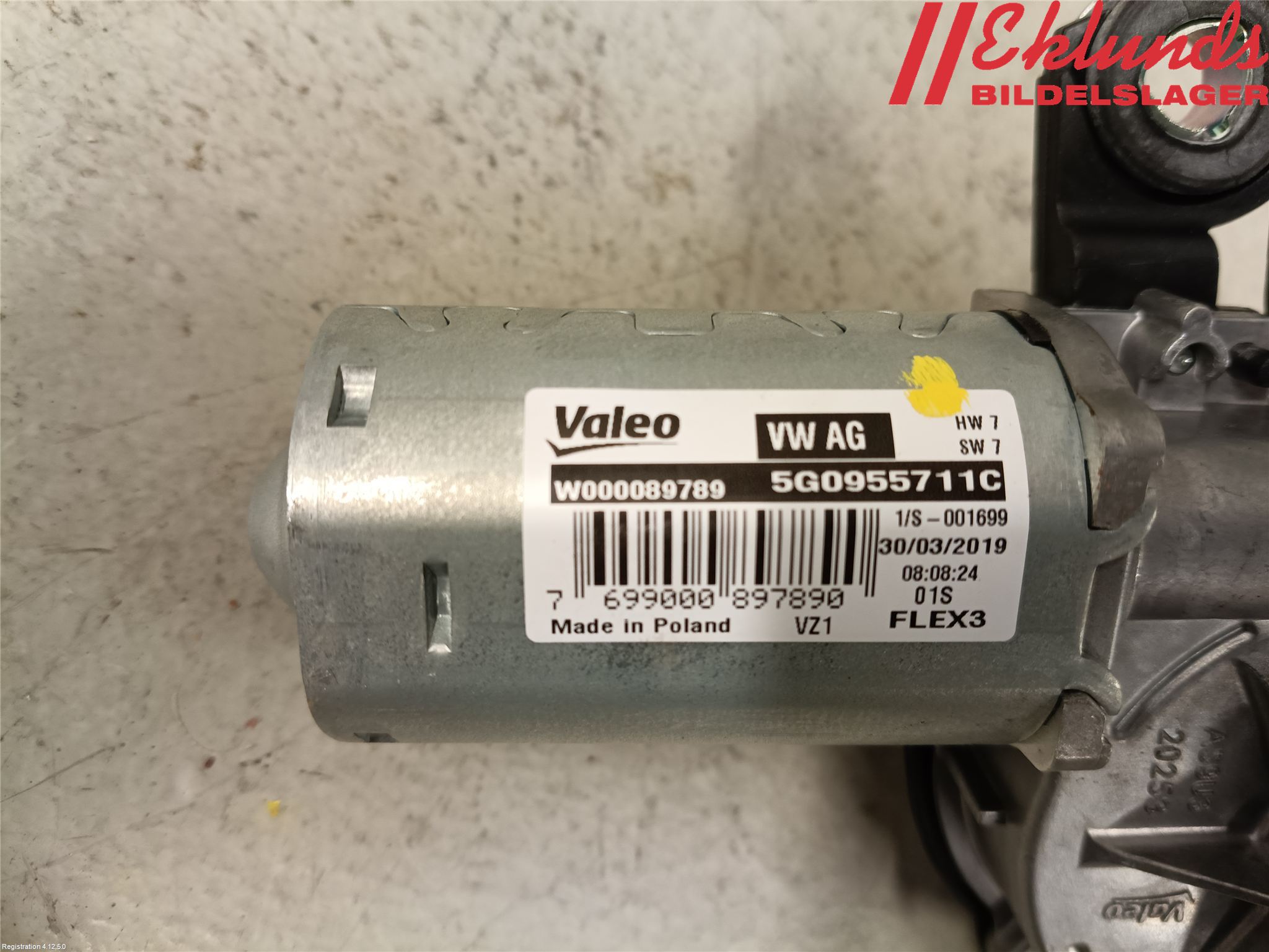 Volkswagen VW PASSAT 15-19 Torkarmotor Baklucka